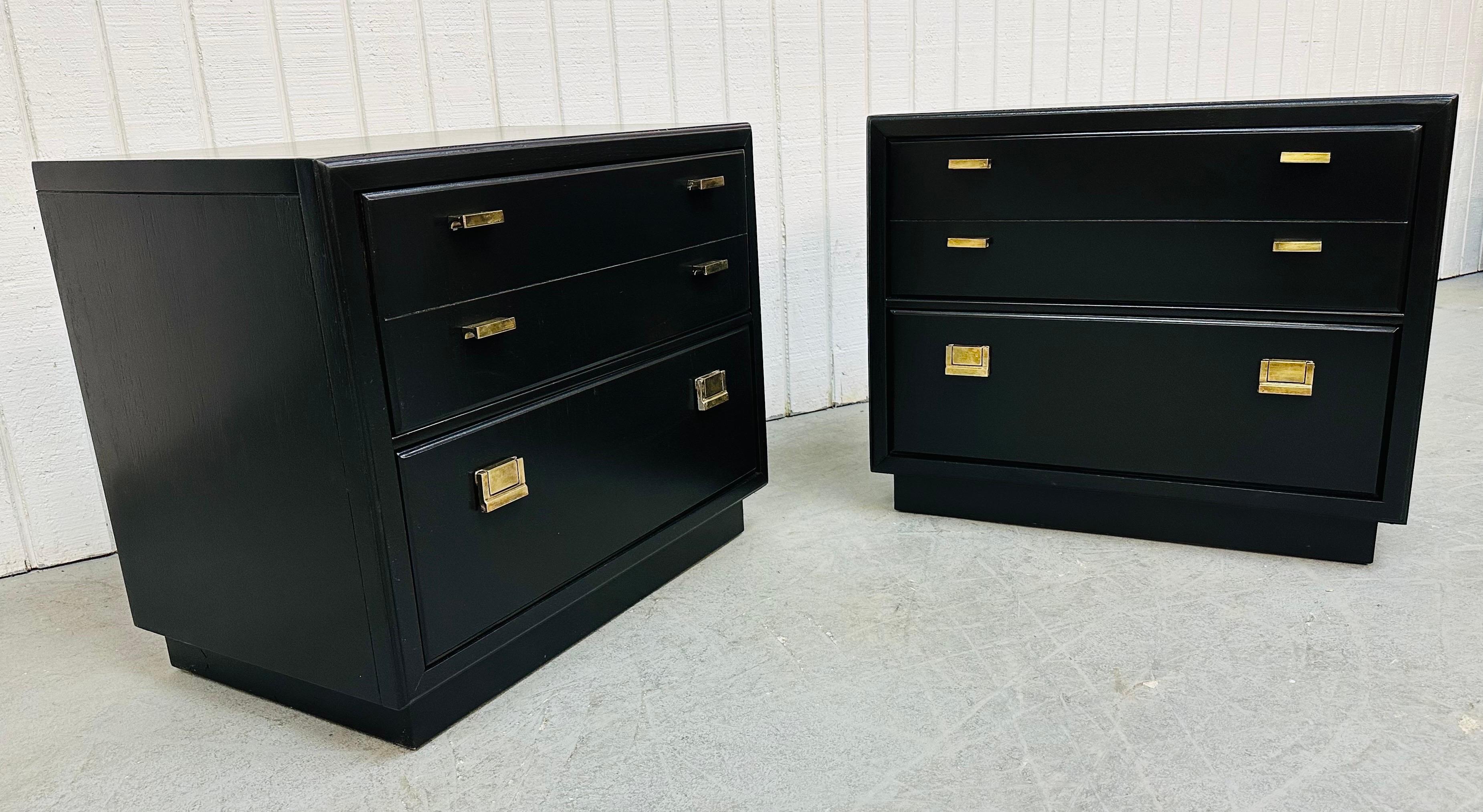 American Post-Modern Drexel “Consensus” Black Nightstands