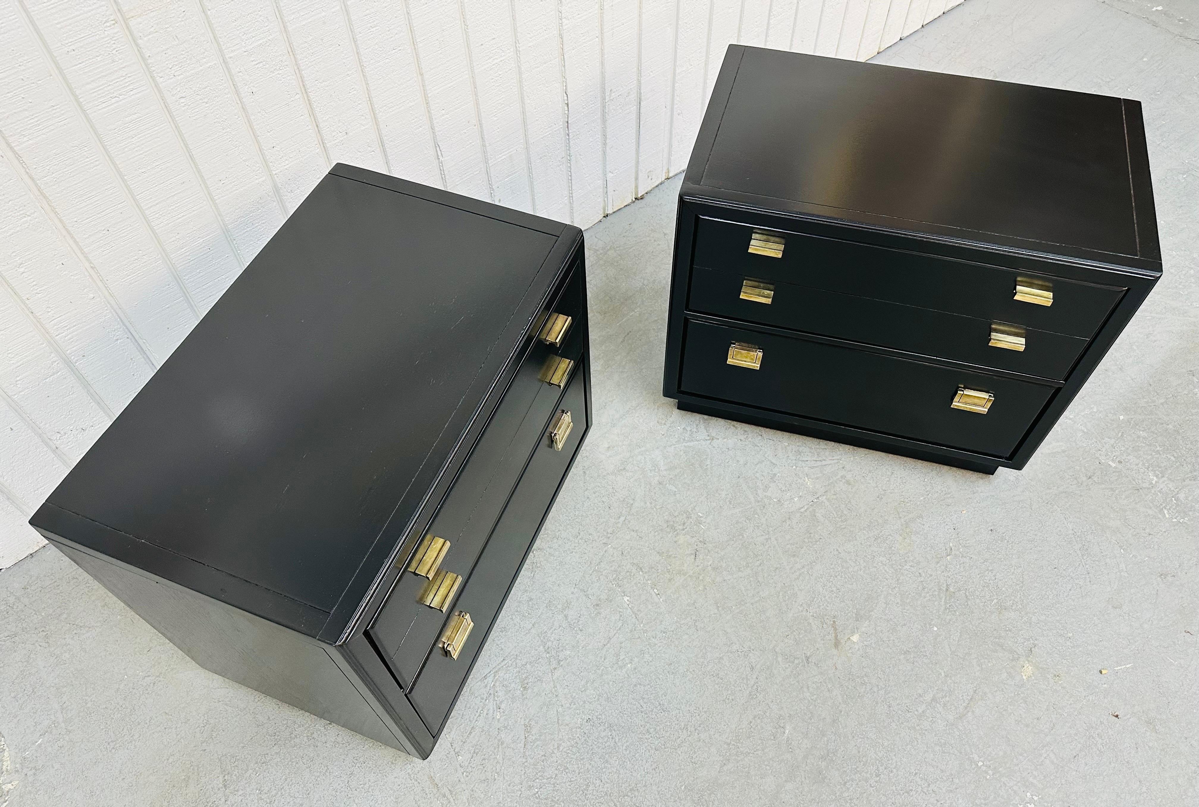Post-Modern Drexel “Consensus” Black Nightstands In Good Condition In Clarksboro, NJ