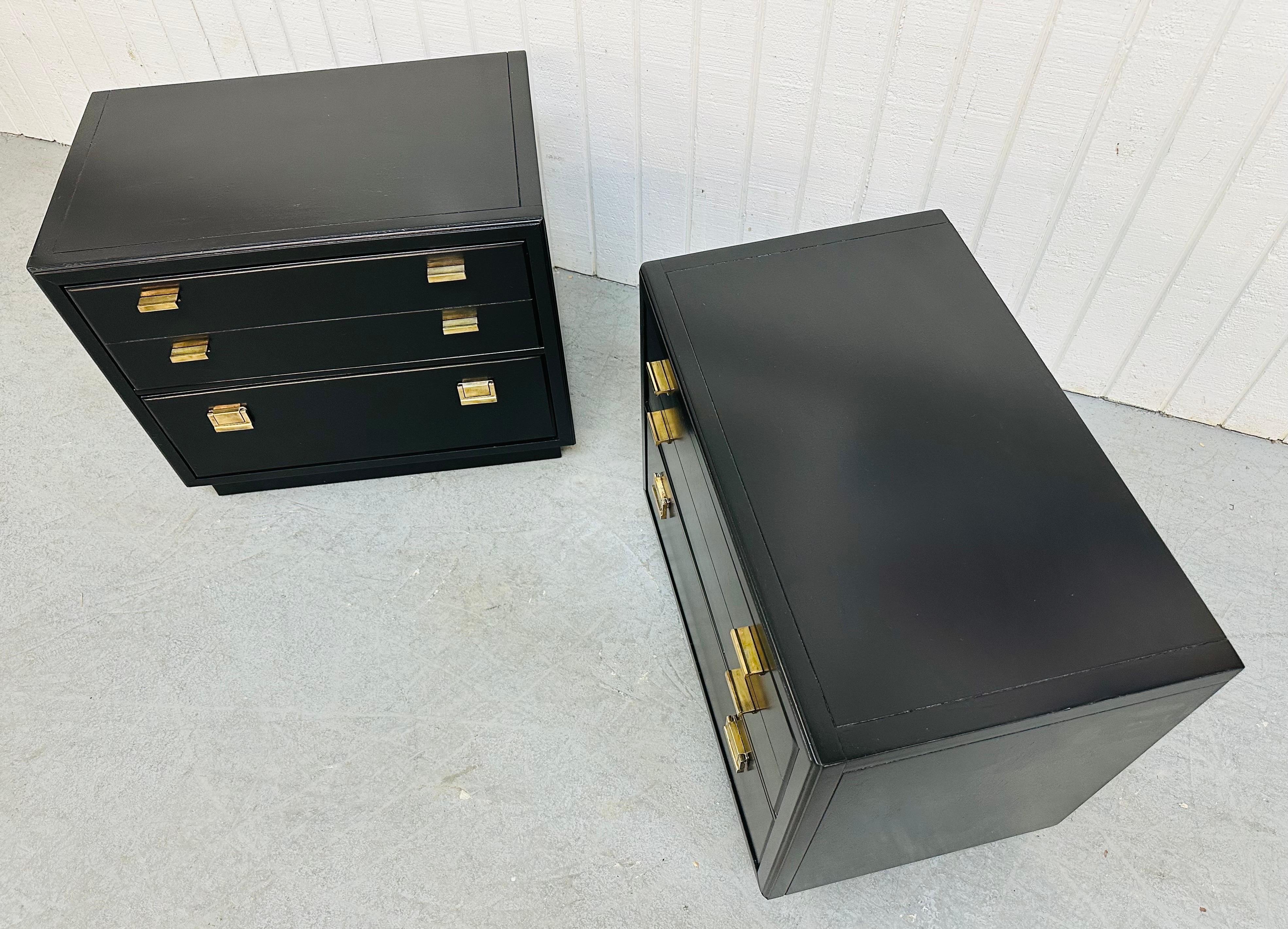 Late 20th Century Post-Modern Drexel “Consensus” Black Nightstands