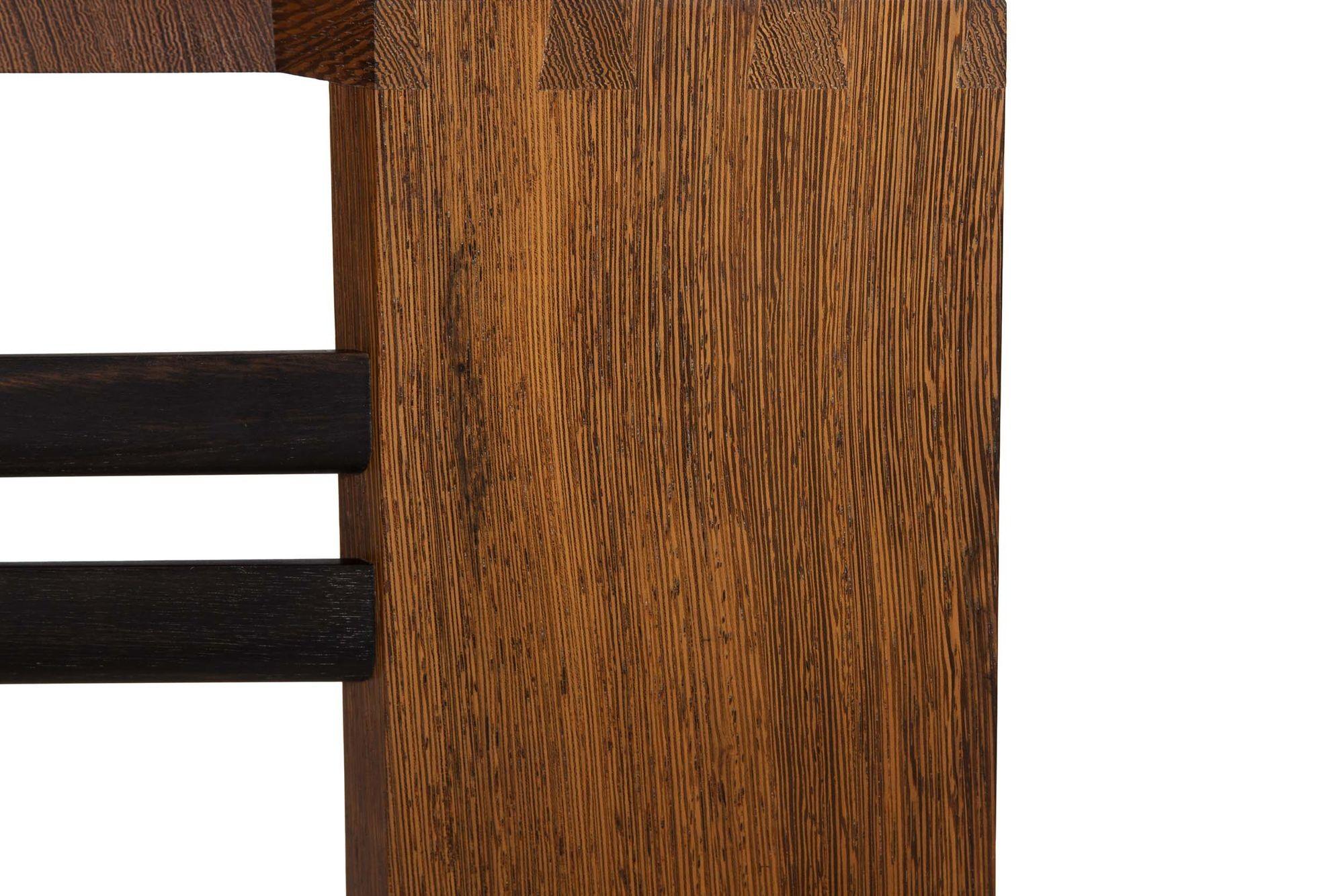 Post-Modern Ebony Hardwood Accent Table w/ Dovetailed Corners, circa 1987 For Sale 10