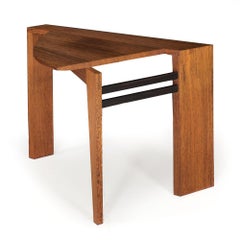 Table d'appoint postmoderne en bois dur d'ébène avec coins à queue d'aronde, vers 1987