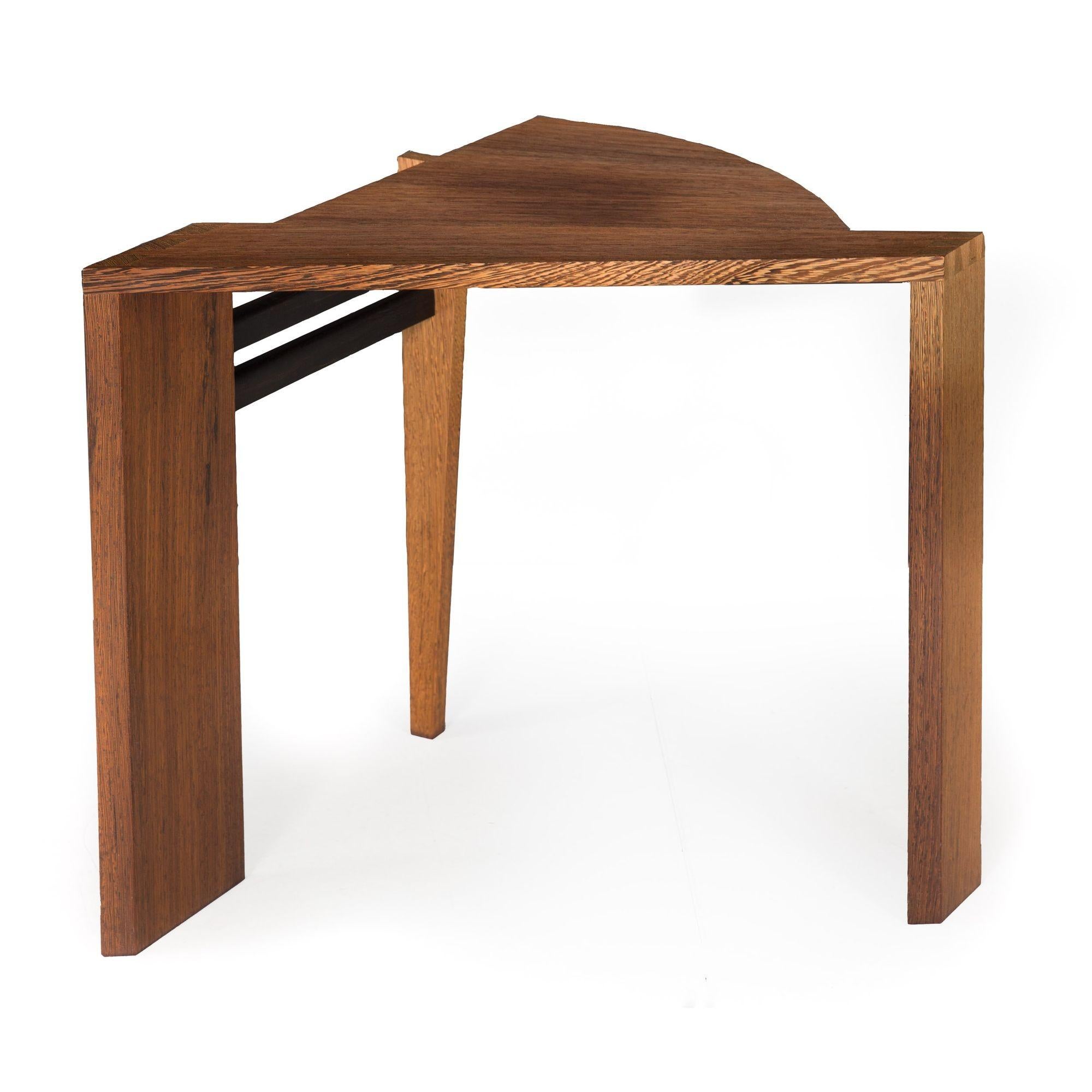 20th Century Post-Modern Ebony Hardwood Accent Table w/ Dovetailed Corners, circa 1987 For Sale