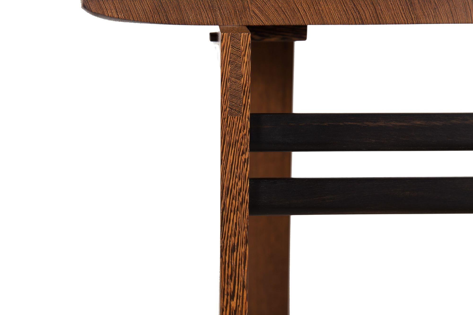 Post-Modern Ebony Hardwood Accent Table w/ Dovetailed Corners, circa 1987 For Sale 1