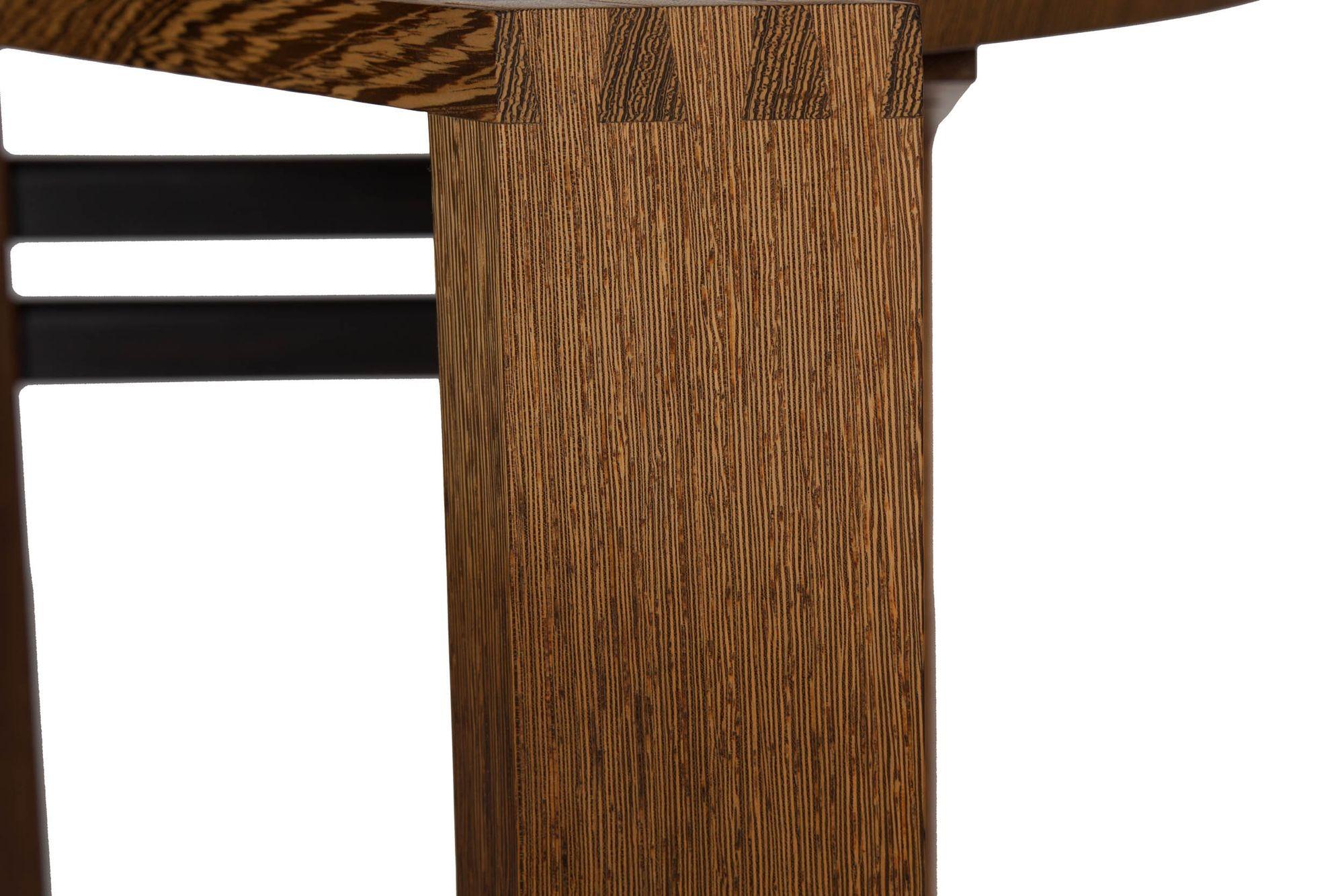 Post-Modern Ebony Hardwood Accent Table w/ Dovetailed Corners, circa 1987 For Sale 2