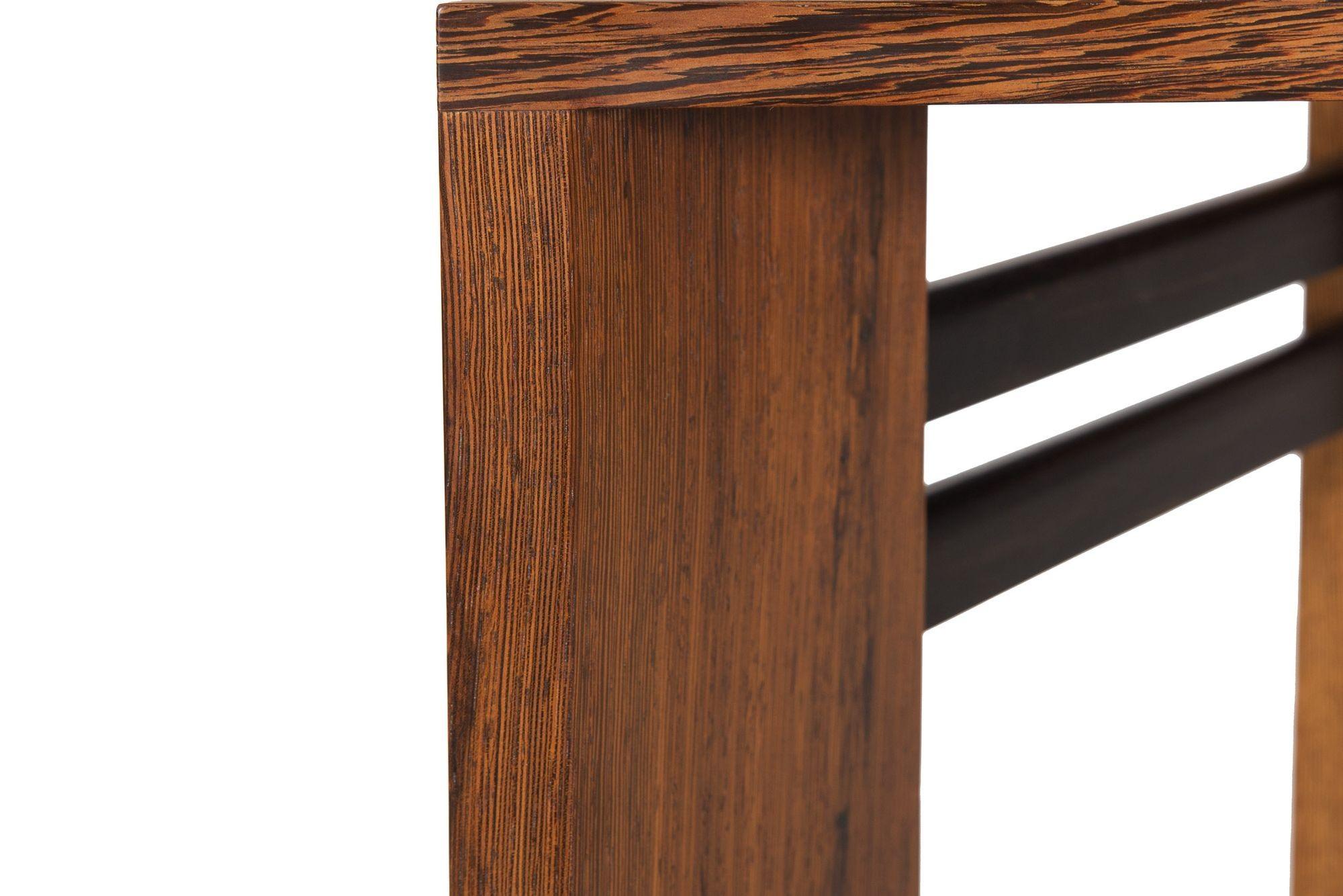 Post-Modern Ebony Hardwood Accent Table w/ Dovetailed Corners, circa 1987 For Sale 4