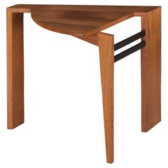 Post-Modern Ebony Hardwood Accent Table w/ Dovetailed Corners, circa 1987