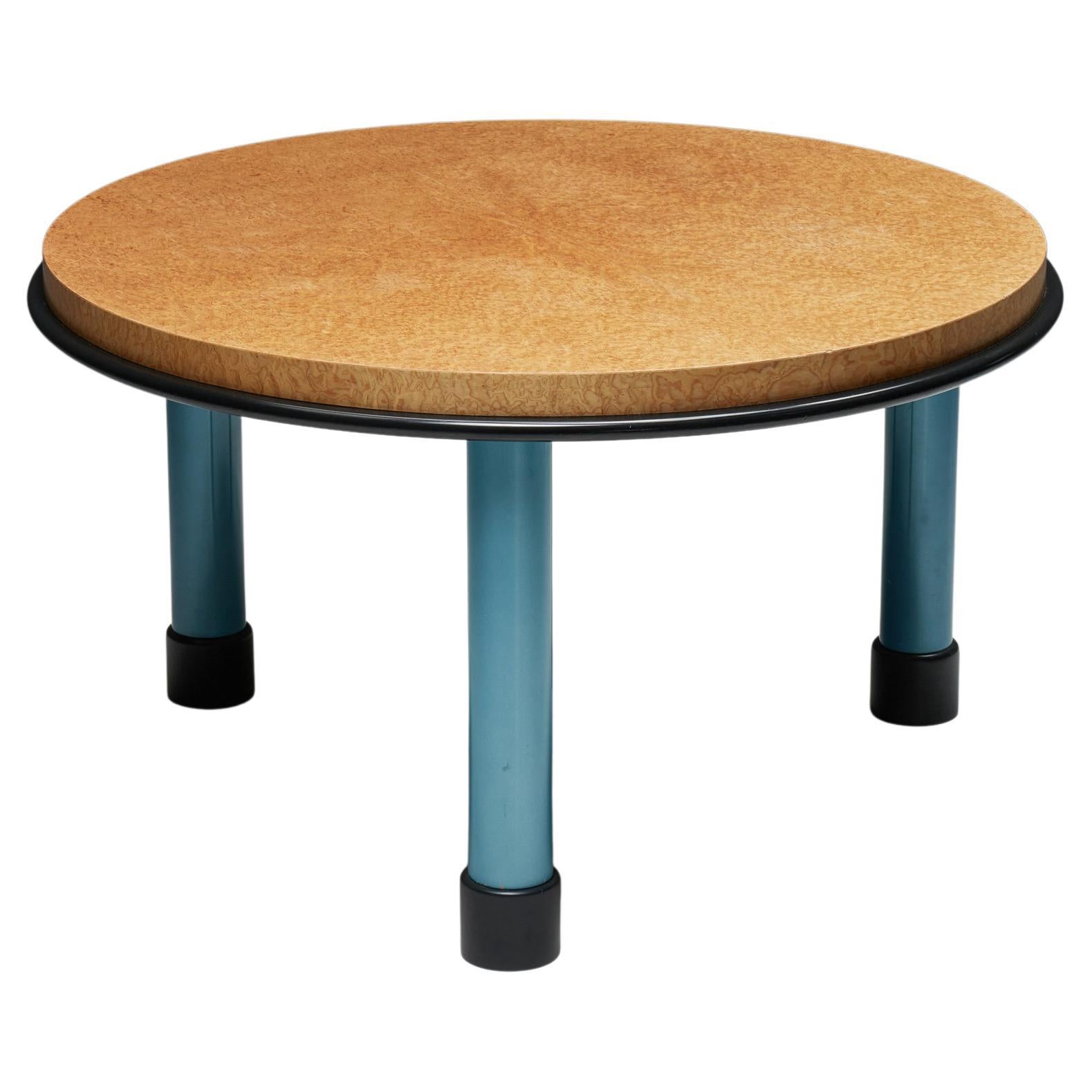 Post-Modern Ettore Sottsass Burl Wood Table Memphis, Italian Design, 1990's