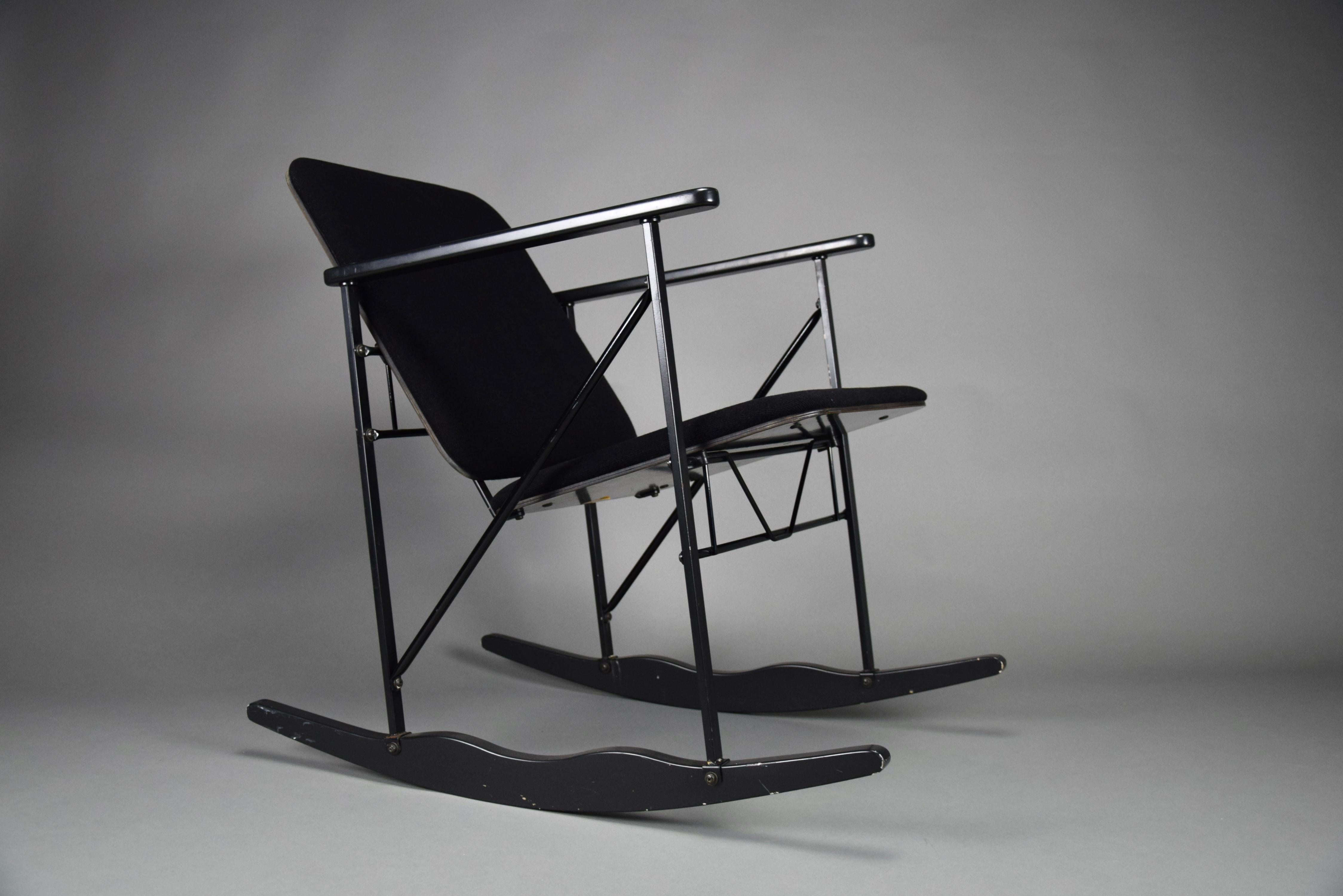 Fabric Post Modern Experiment Rocking Chair by Yrjö Kukkapuro For Sale
