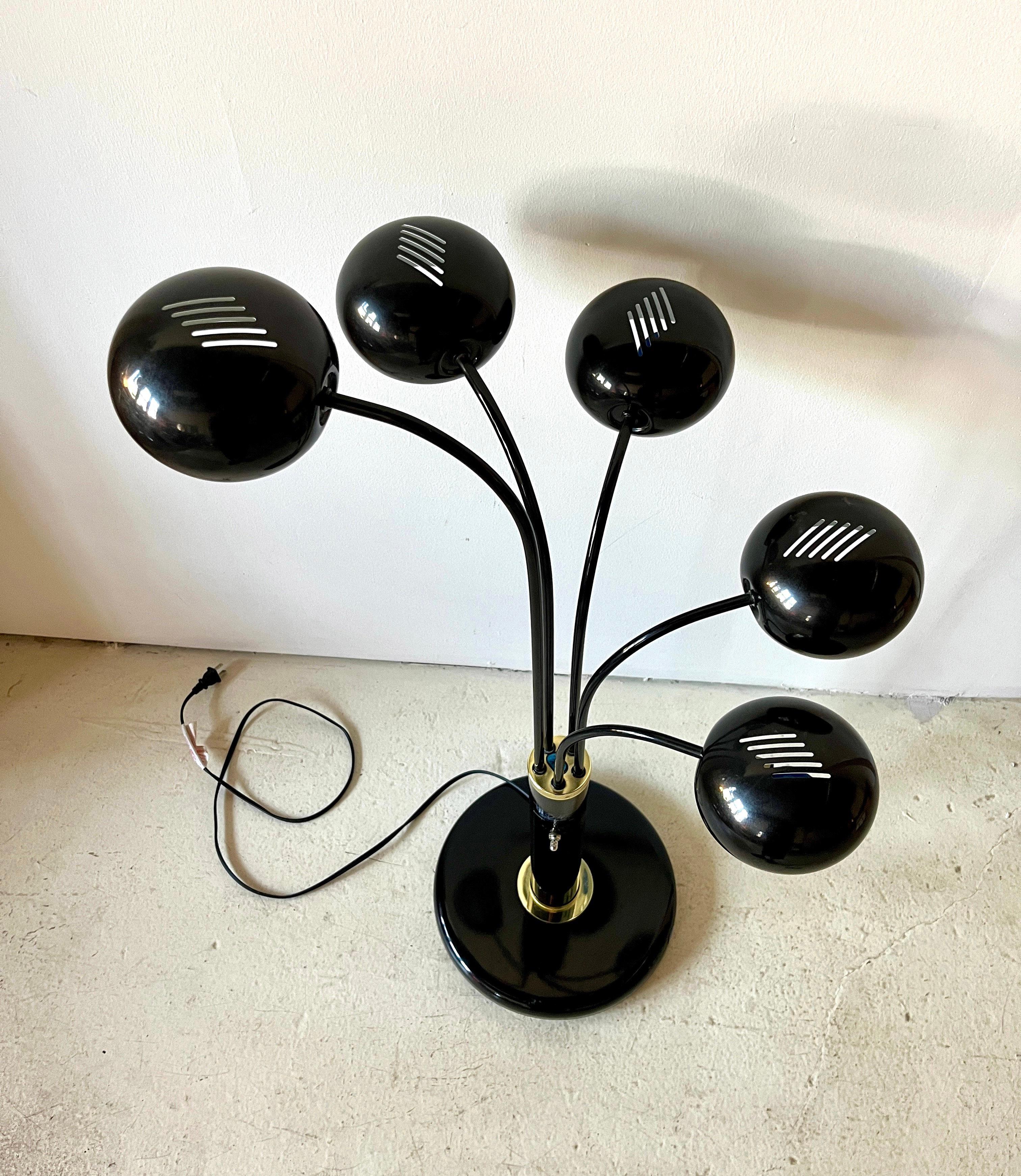 Chinese Post-Modern Eyeball Black Metal Multi-Arm Adjustable Task Lamp For Sale