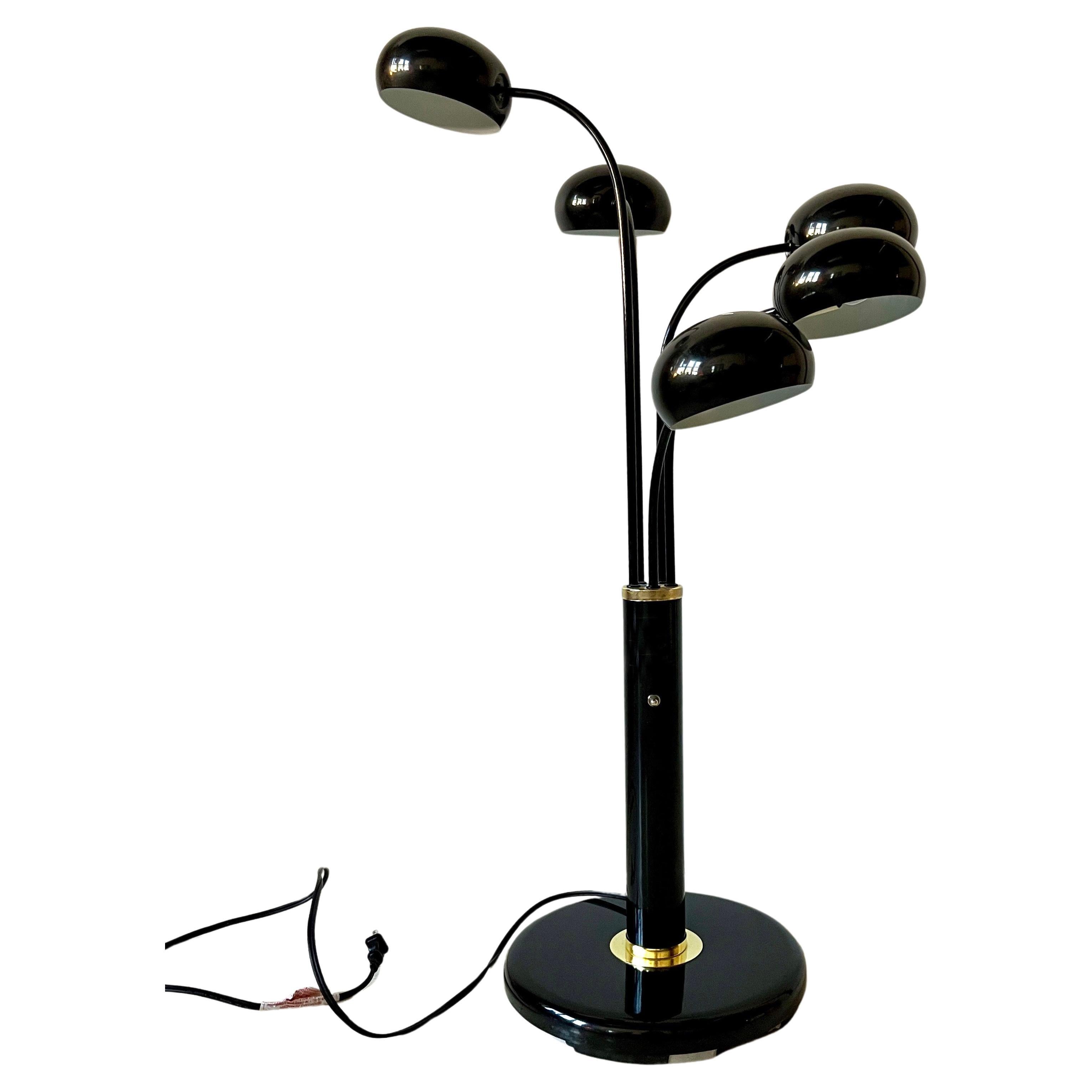 Postmoderne mehrarmige verstellbare Quastenlampe, Eyeball Black Metal