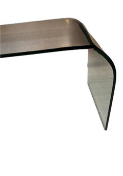 Post Modern Fiam Italia Curved Glass Coffee Table