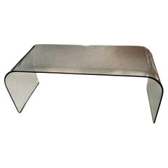 Post Modern Fiam Italia Curved Glass Coffee Table