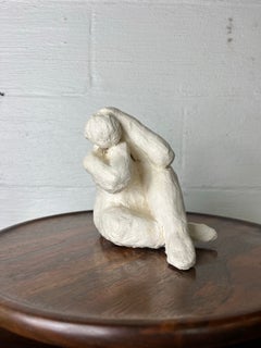 Scultura figurativa postmoderna in gesso, finitura Bone-White, USA