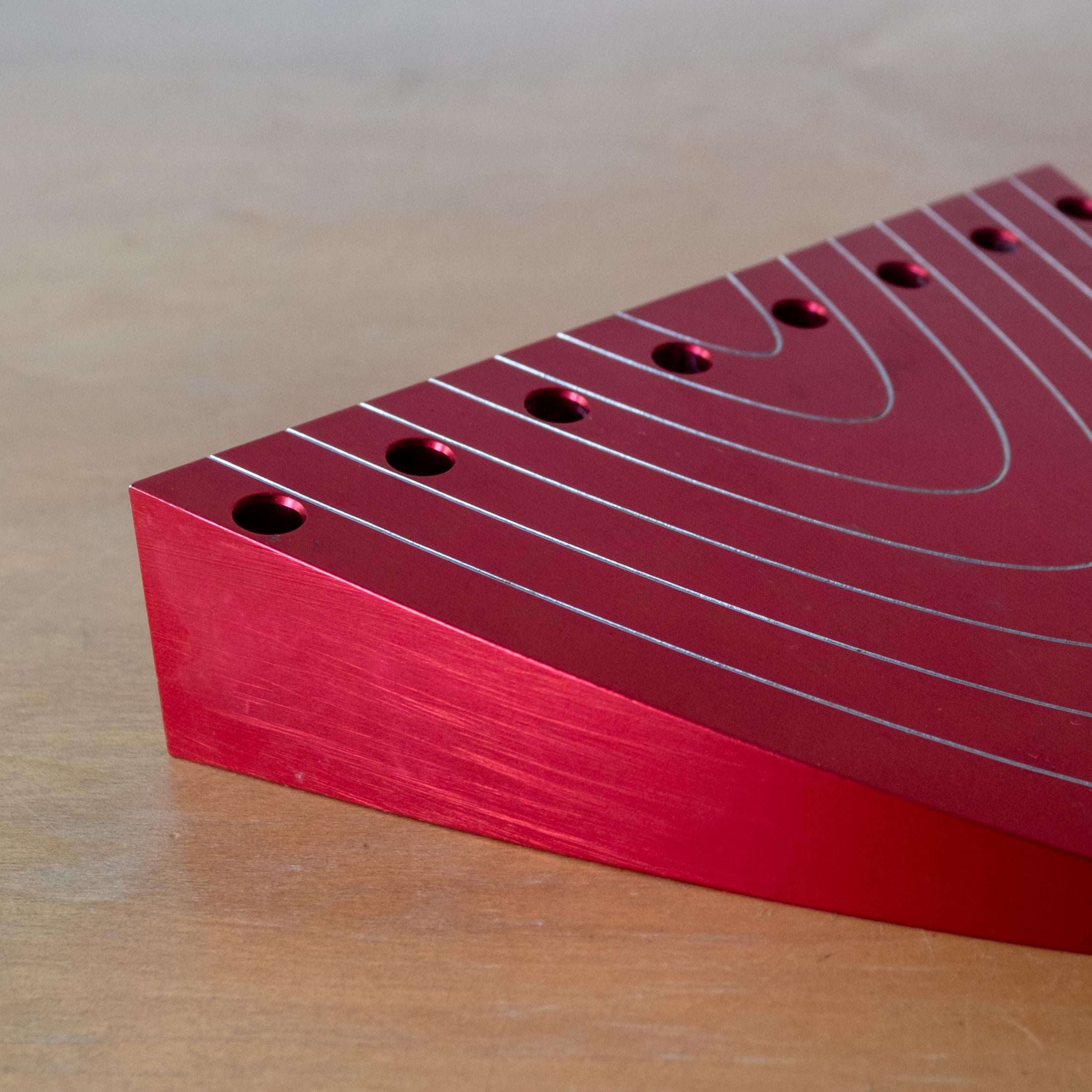 Post Modern Flat Arch Hanukkiyah Menorah By Luigi Del Monte Anodizado en venta