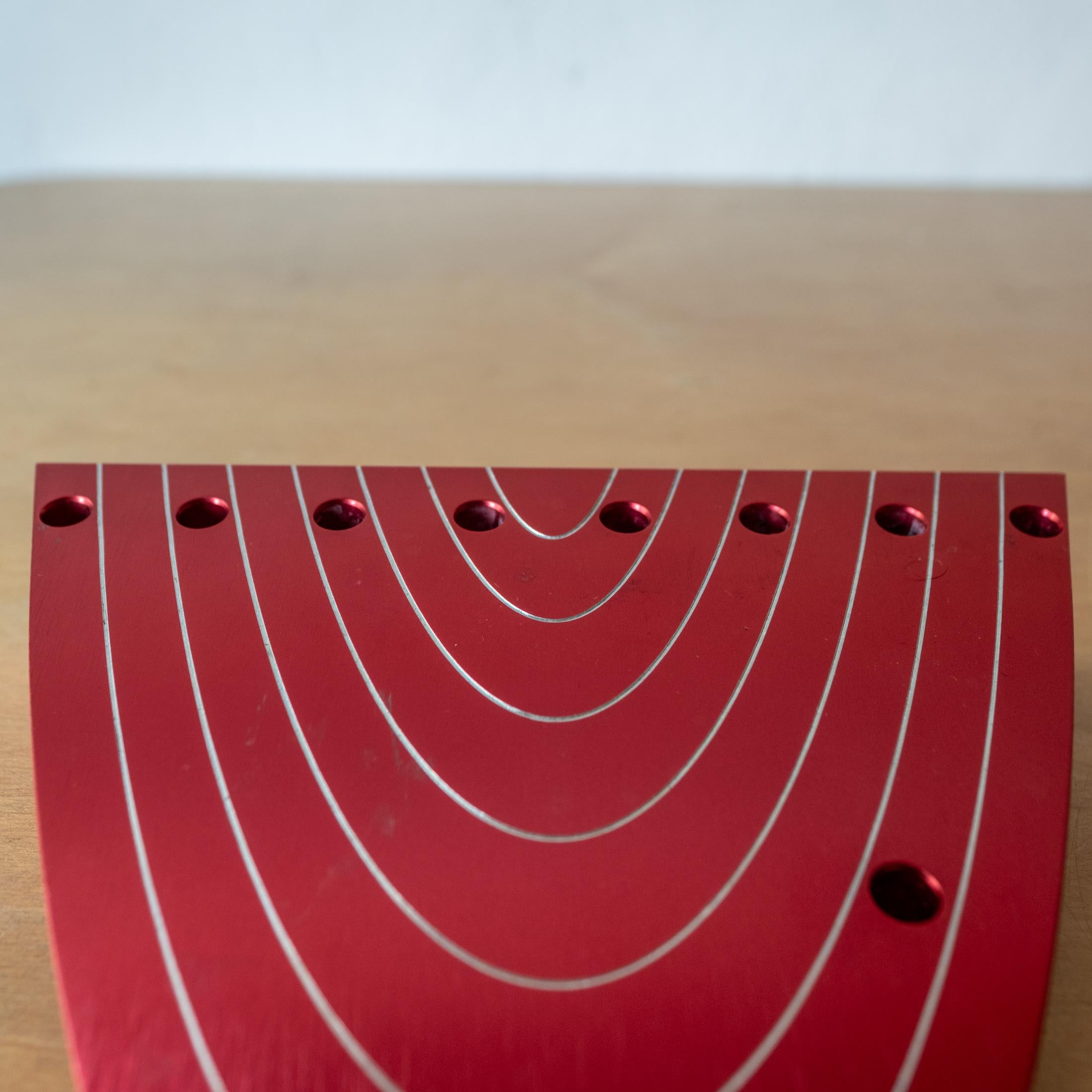 Post Modern Flat Arch Hanukkiyah Menorah By Luigi Del Monte Aluminio en venta