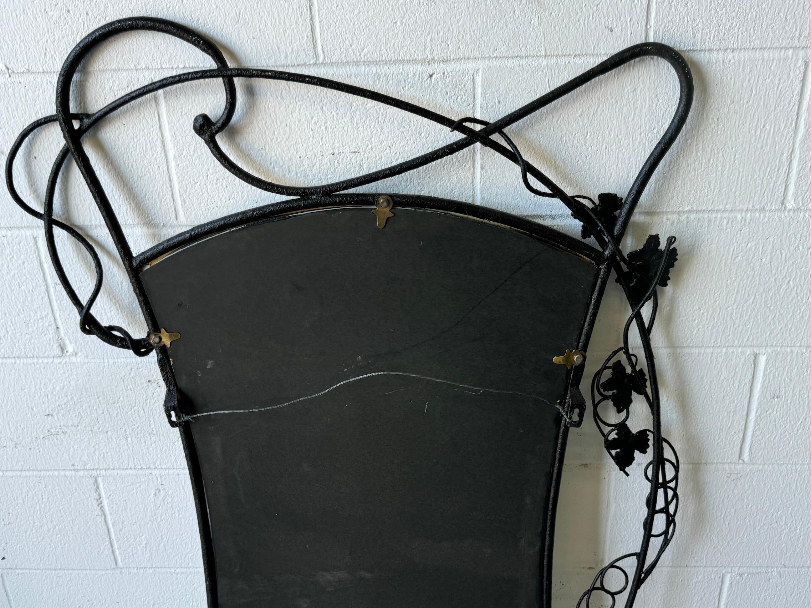 Miroir postmoderne en fer forgé, style Albert Paley en vente 6