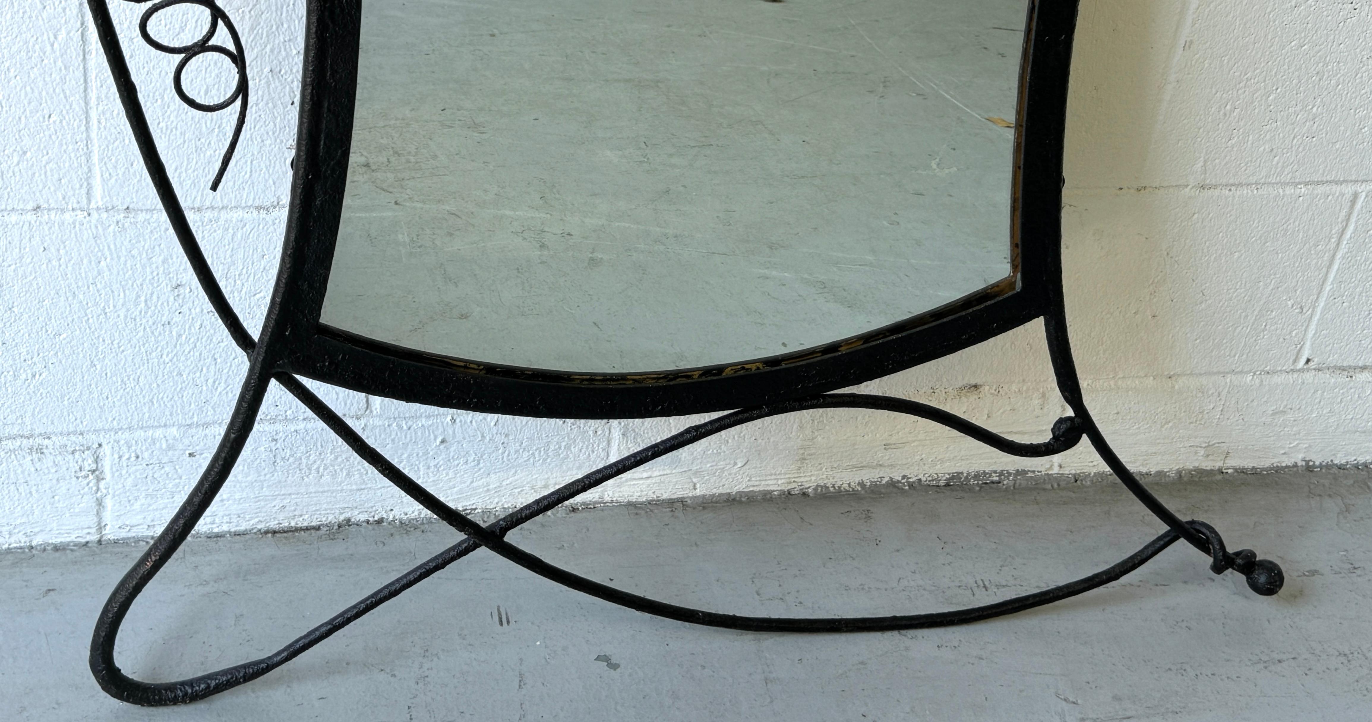 Forgé Miroir postmoderne en fer forgé, style Albert Paley en vente