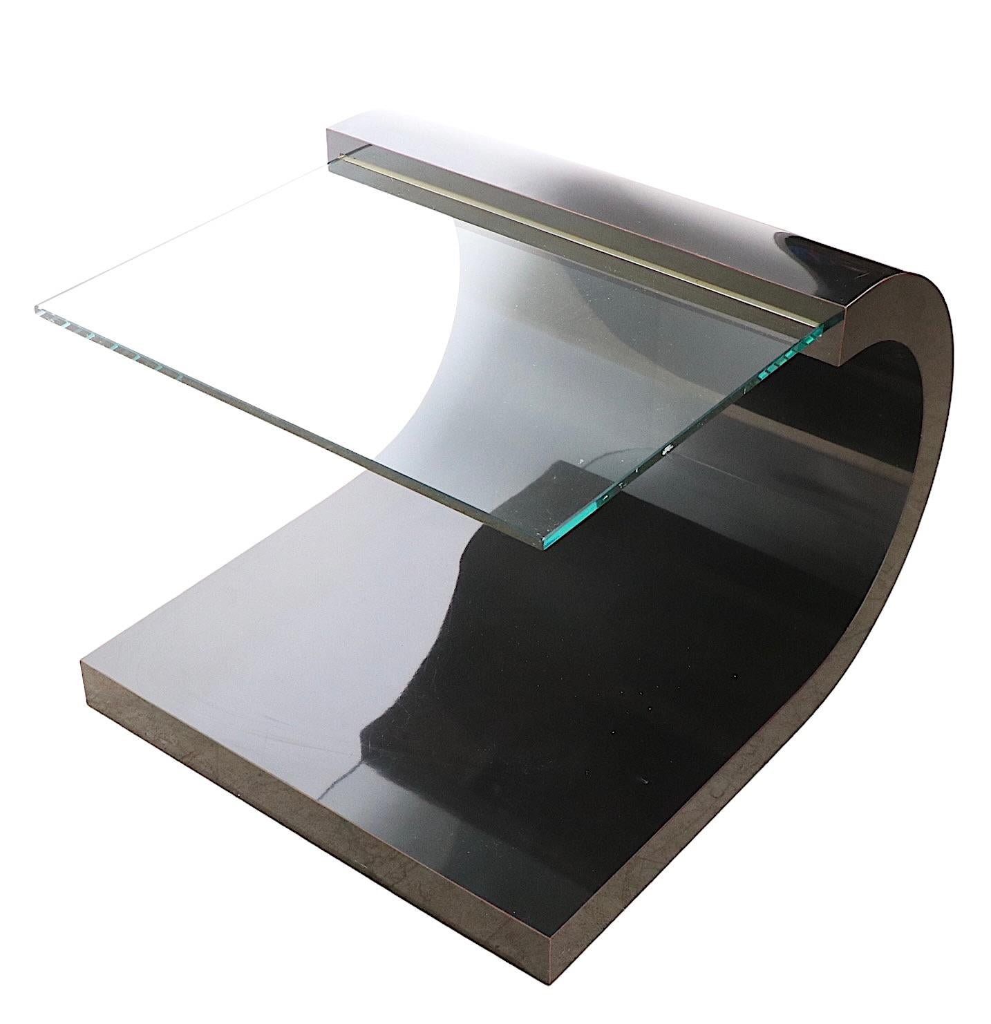 Post Modern Formica and Cantilevered  Glass Side Table c 1970/1980's 5