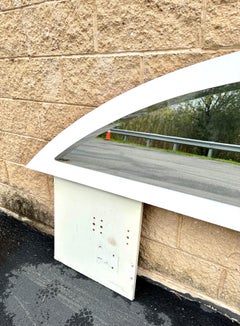 Post Modern Formica and mirrored king headboard