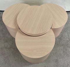 Post-Modern Formica Laminate Pink Circle Table Set, 4 Pcs