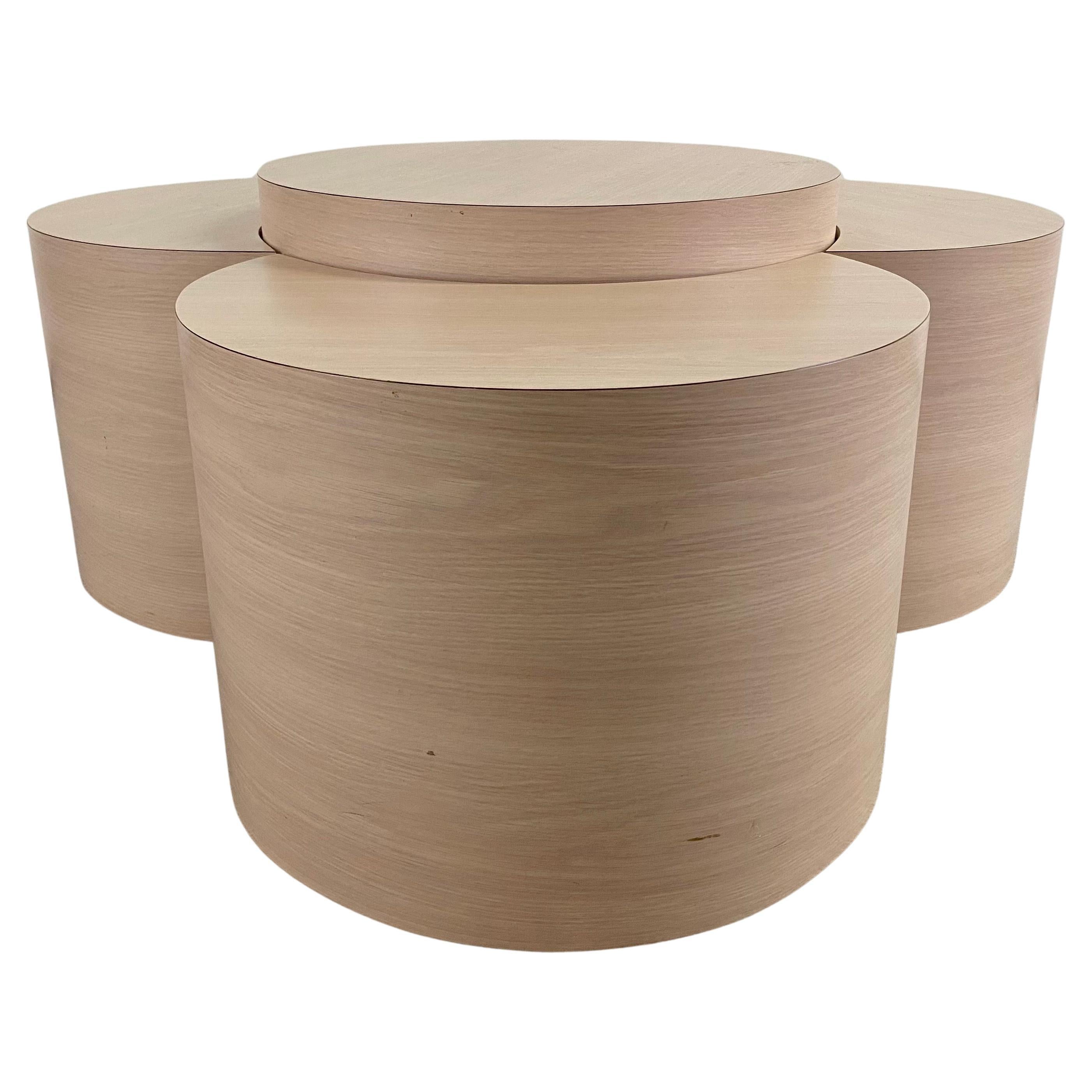 Postmodernes Formica Laminat Rosa Kreis-Tisch-Set aus Formica, 4 Teile  im Angebot