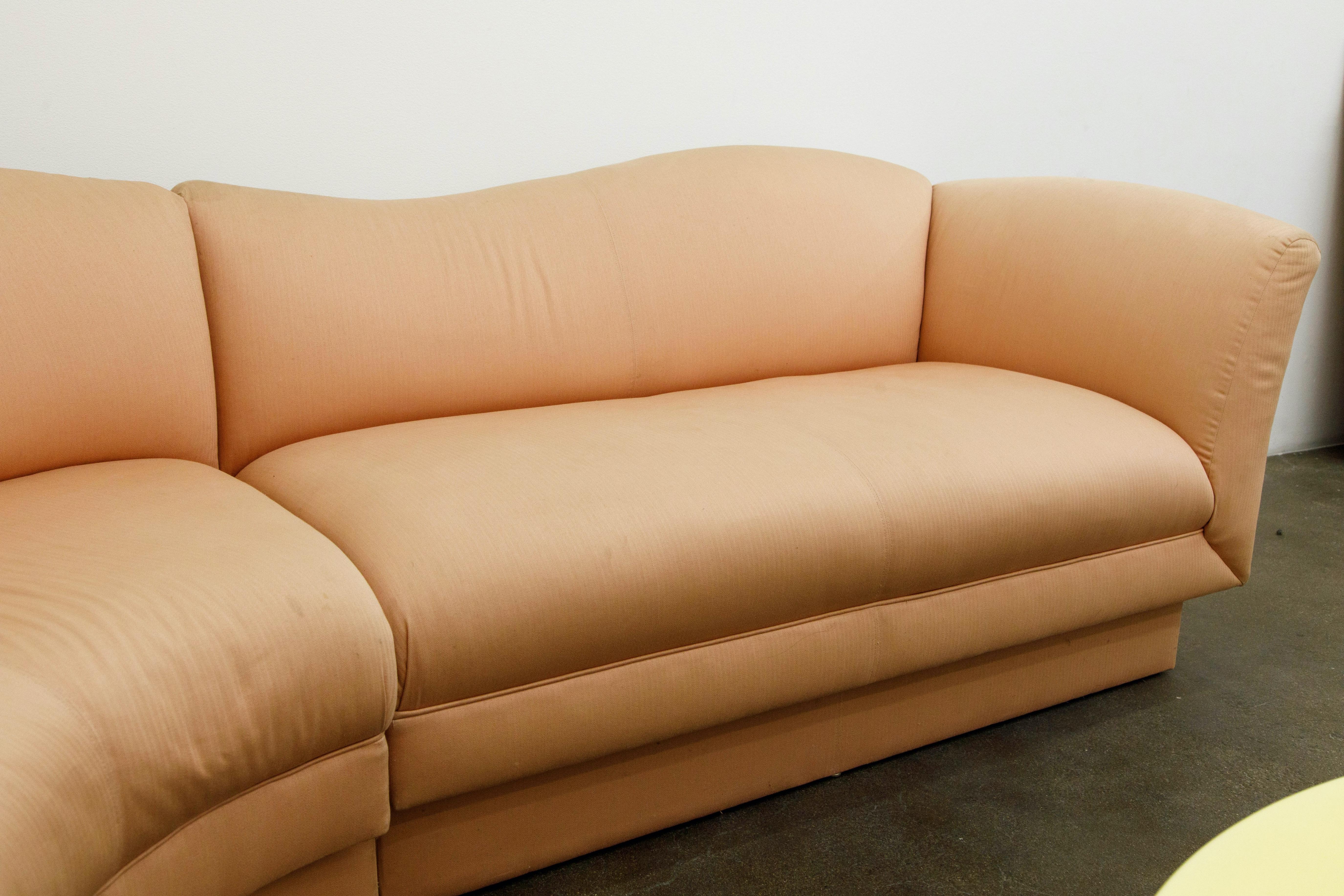 Post-Modern Four Piece Sectional Sofa by Directional, c 1980, Signed  4