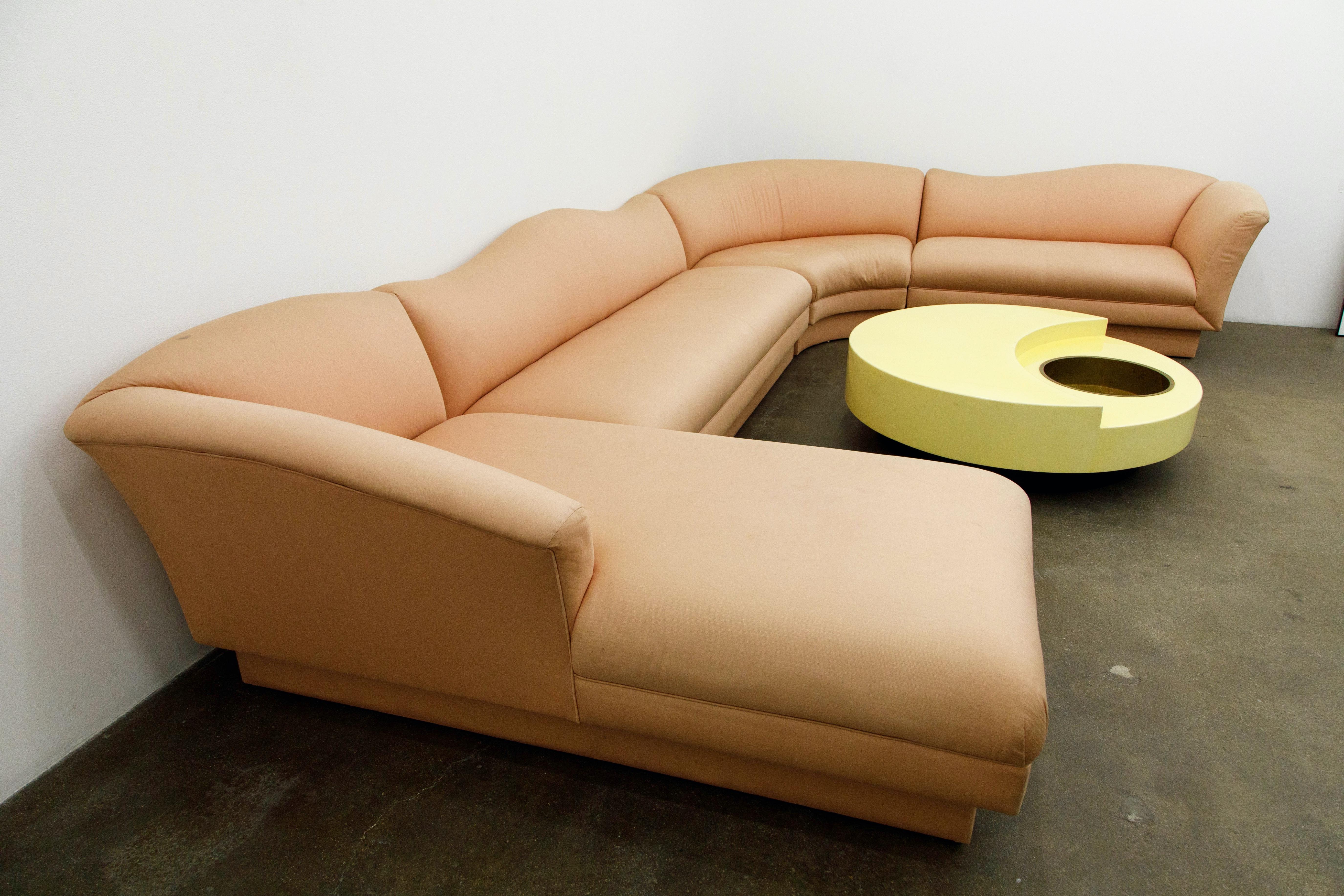 Post-Modern Four Piece Sectional Sofa by Directional, c 1980, Signed  10