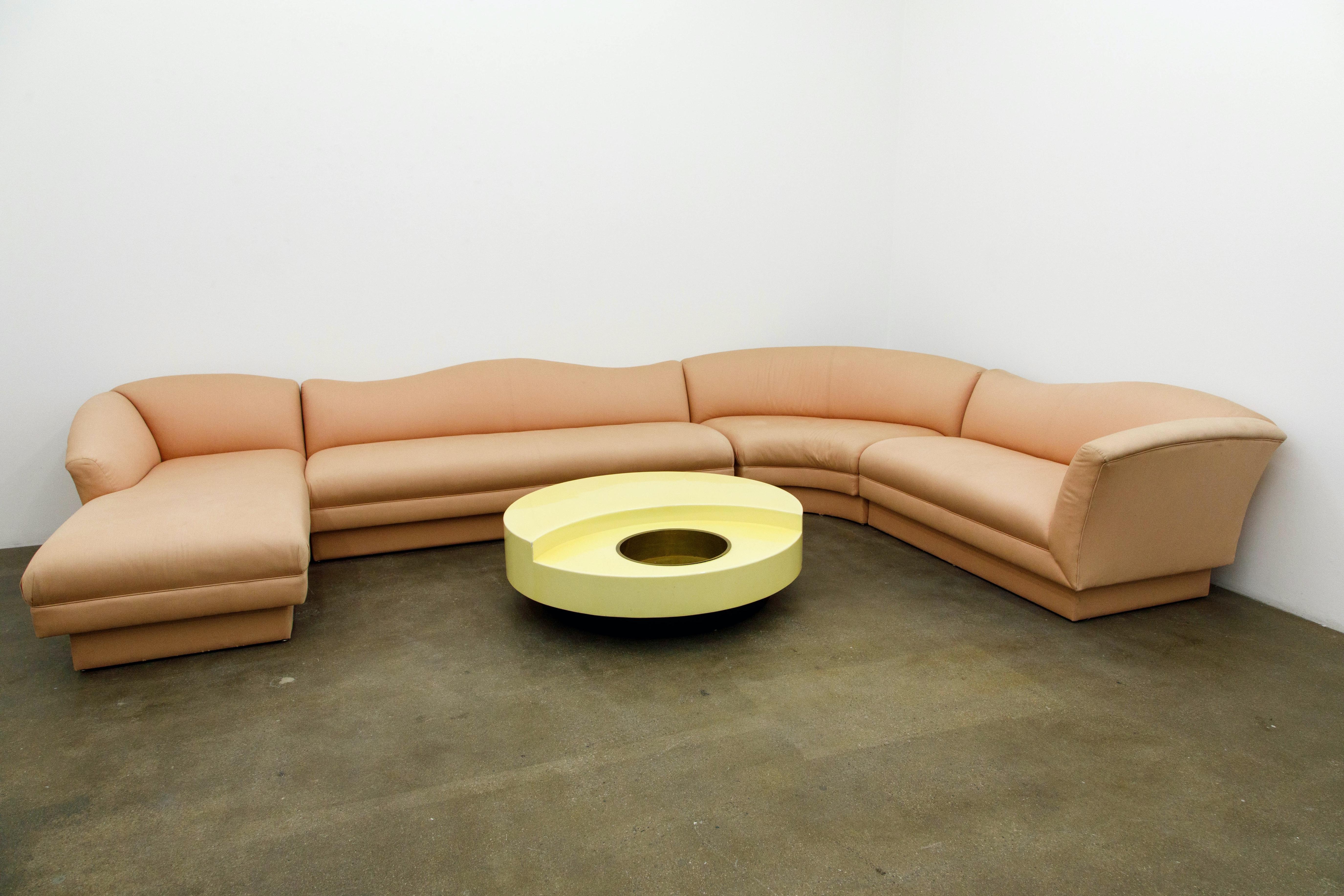 Post-Modern Four Piece Sectional Sofa by Directional, c 1980, Signed  11