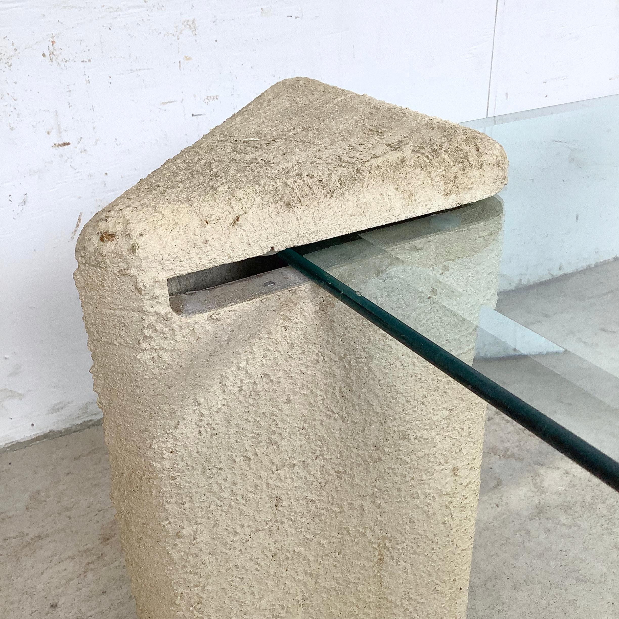 Post-Modern Four Post Glass Top Coffee Table For Sale 5