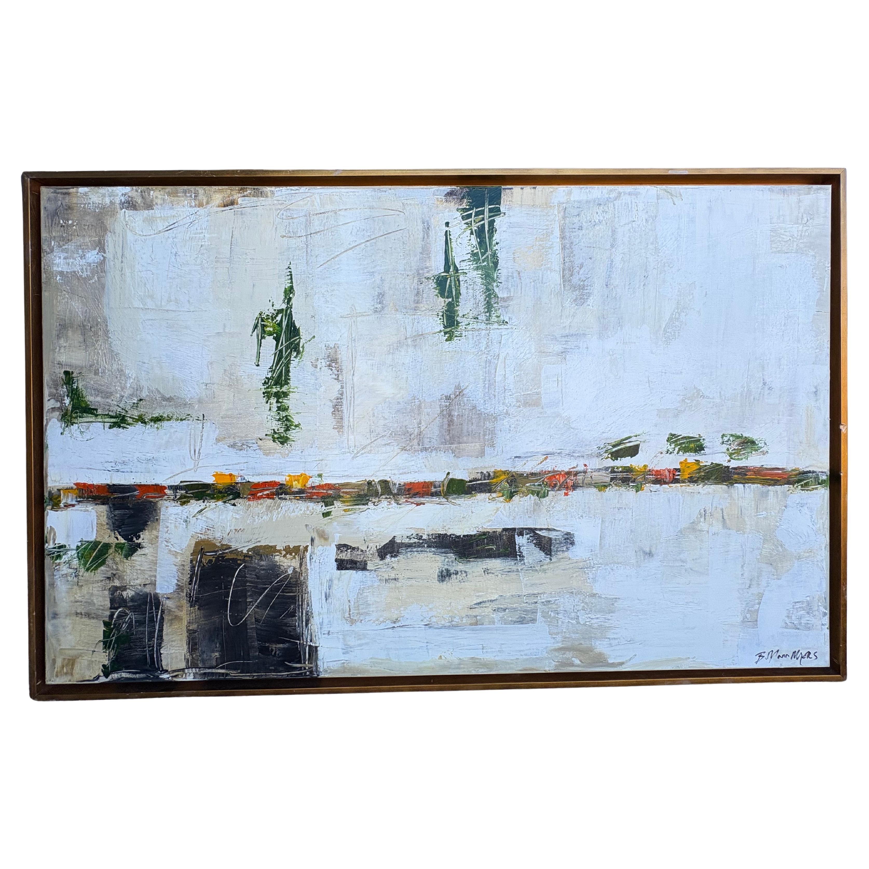 Post-Modern Framed Abstract Painting