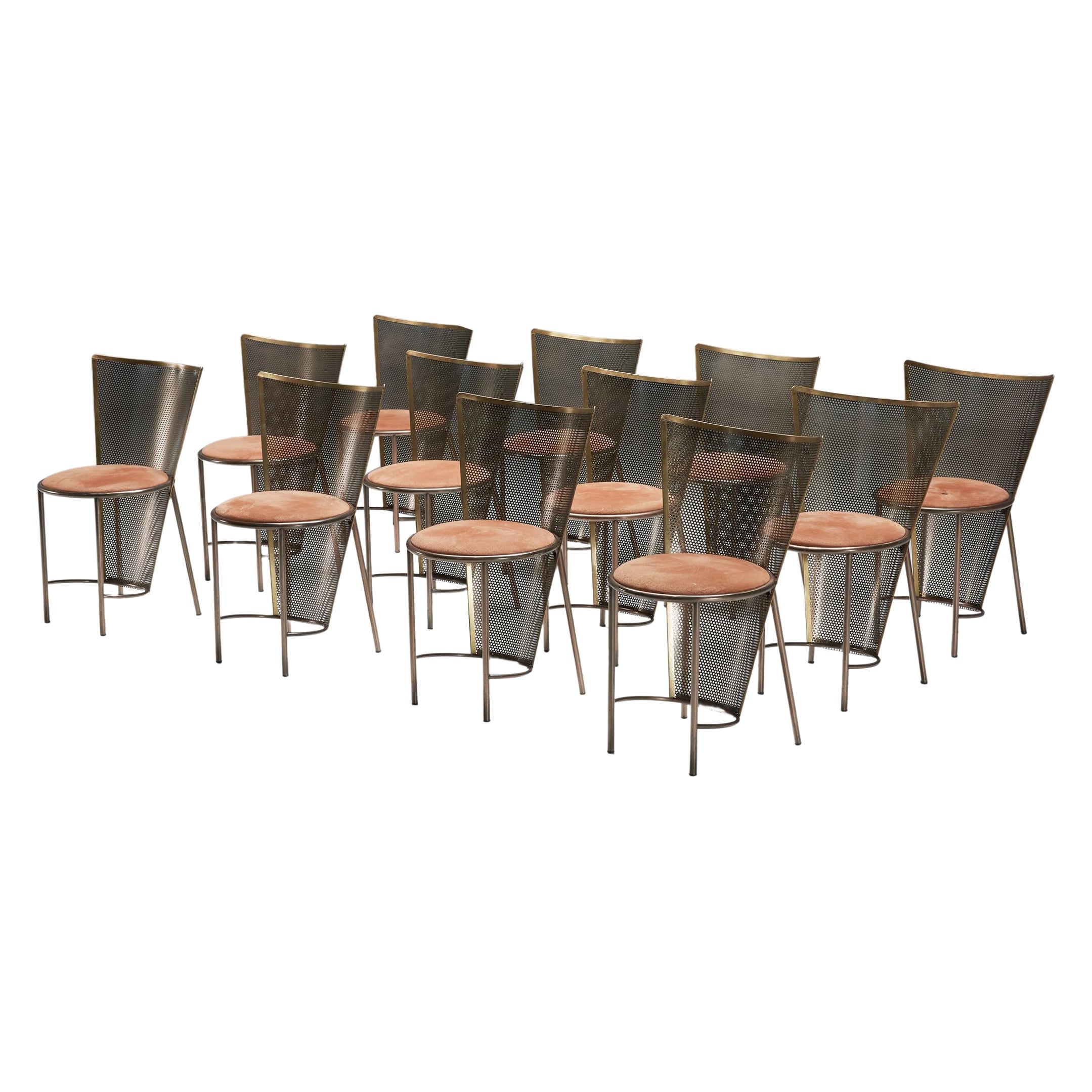 Chaises en laiton post-modernes Frans Van Praet 92, Exposition universelle belge Pavillion en vente