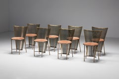 Sillas de latón postmodernas Frans van Praet '92, Pabellón belga de la Exposición Universal