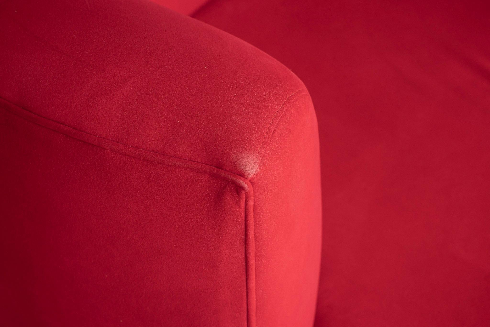 Post Modern Freeform Cloud Sectional in Red Ultrasuede 1