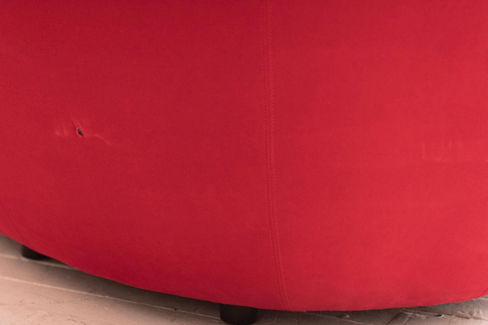 Contemporary Post Modern Freeform Cloud Sectional in Red Ultrasuede