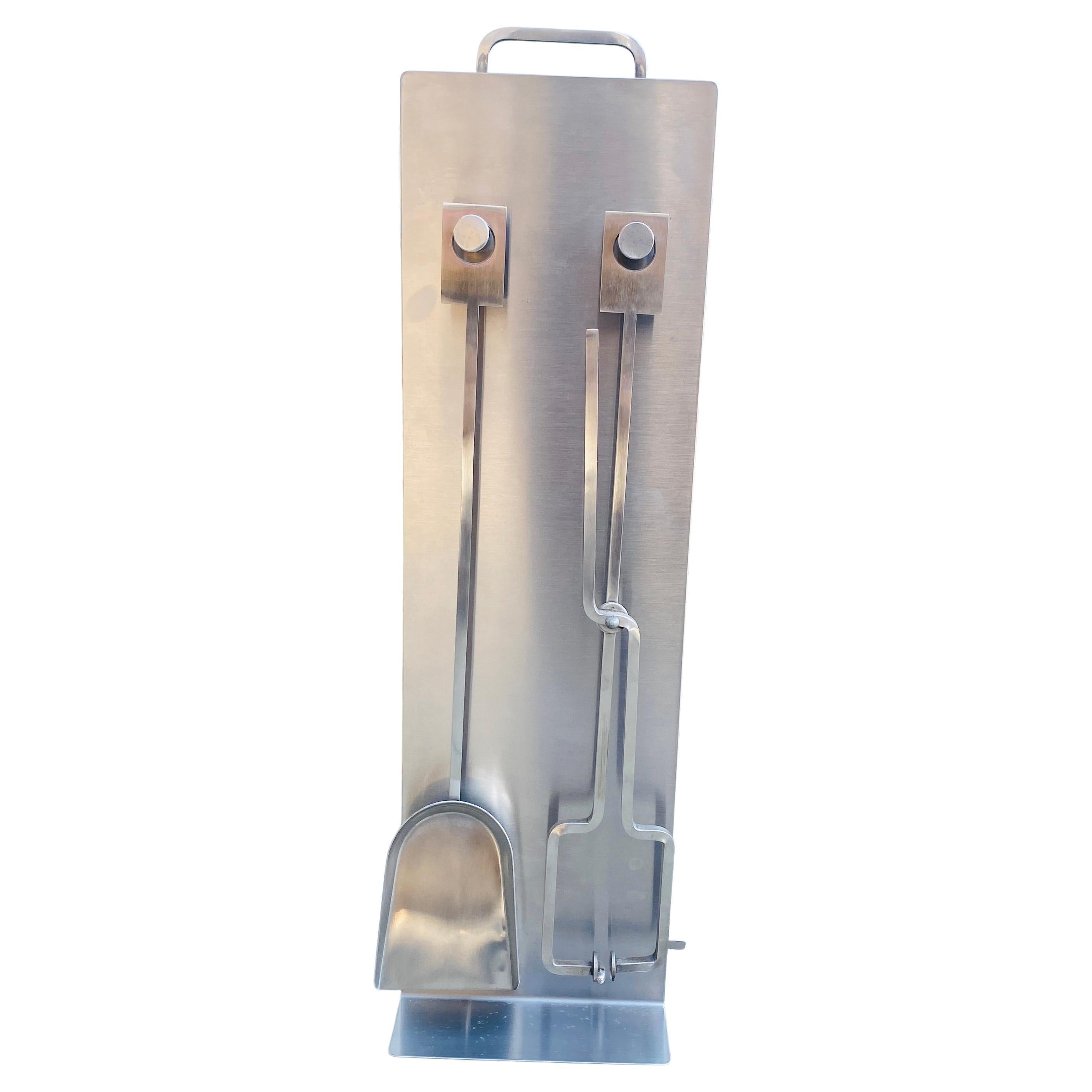 Post Modern French Fireplace Tools by François Monnet 1970s finales del siglo XX en venta