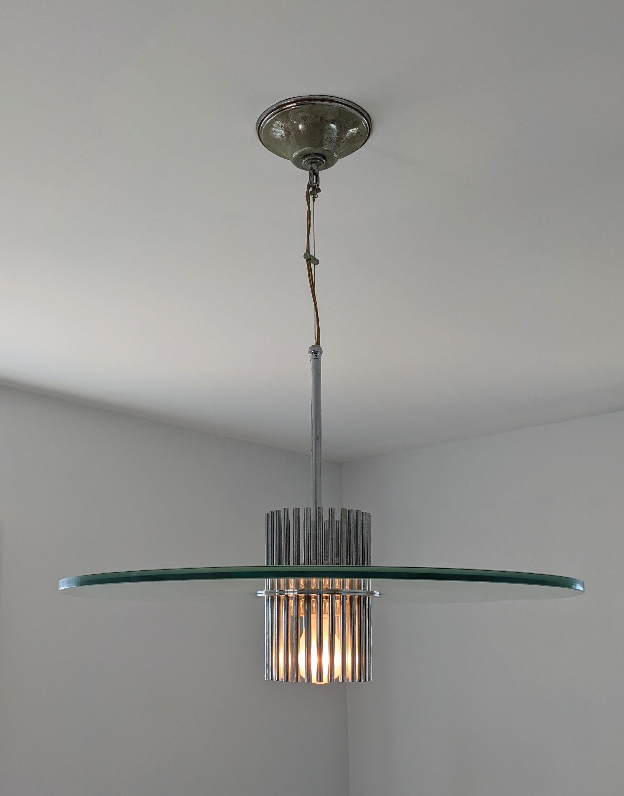 Lampada Saturn in vetro smerigliato Post Modern in vendita 6