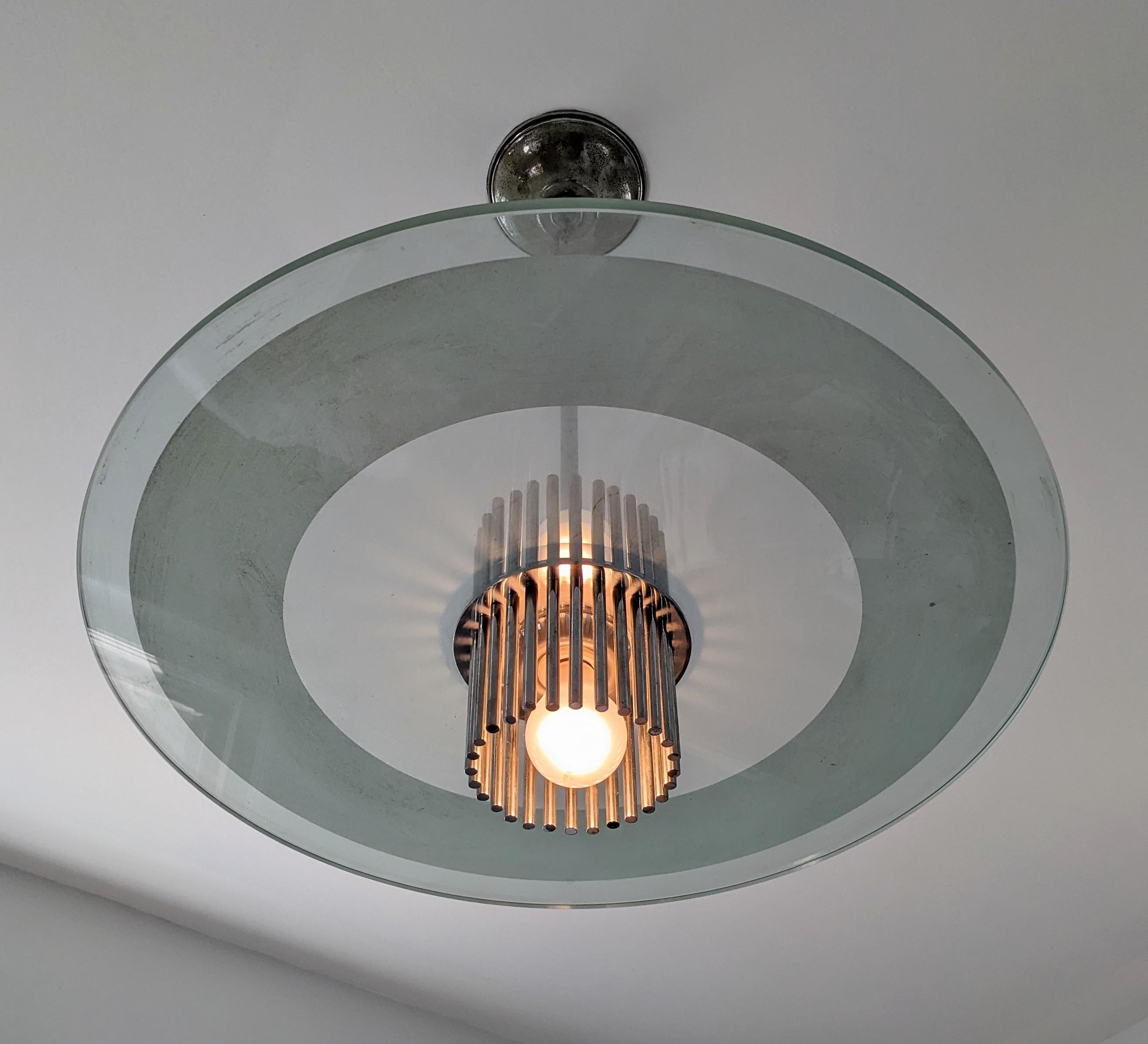 Lampada Saturn in vetro smerigliato Post Modern in vendita 8