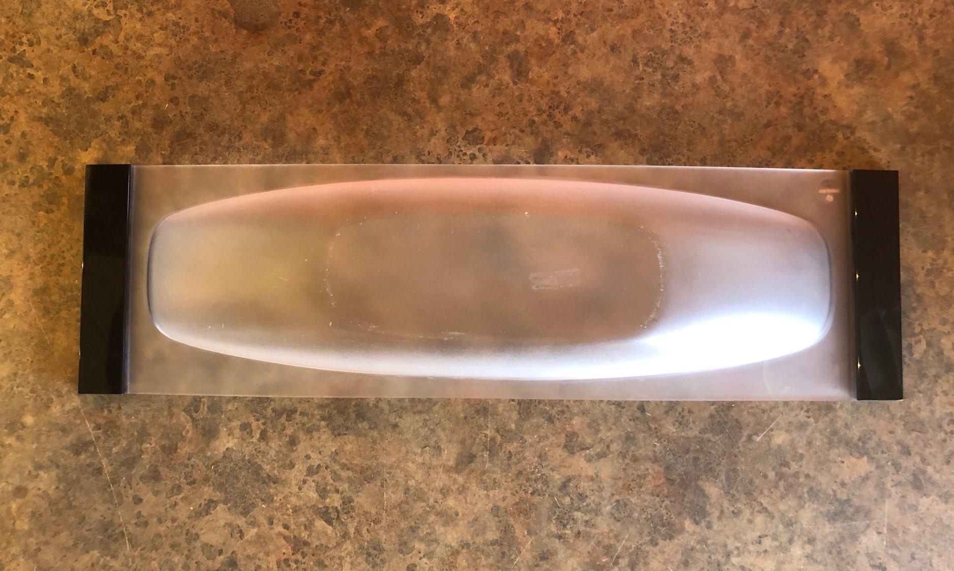 20th Century Postmodern Frosted Lucite Bowl by Rede Guzzini of Italy For Sale