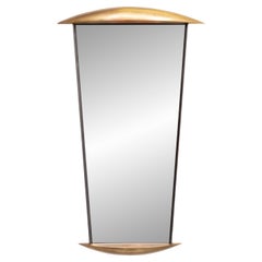 Postmoderner Wandspiegel in Gold, Holz und Metall, 1980er Jahre Italien