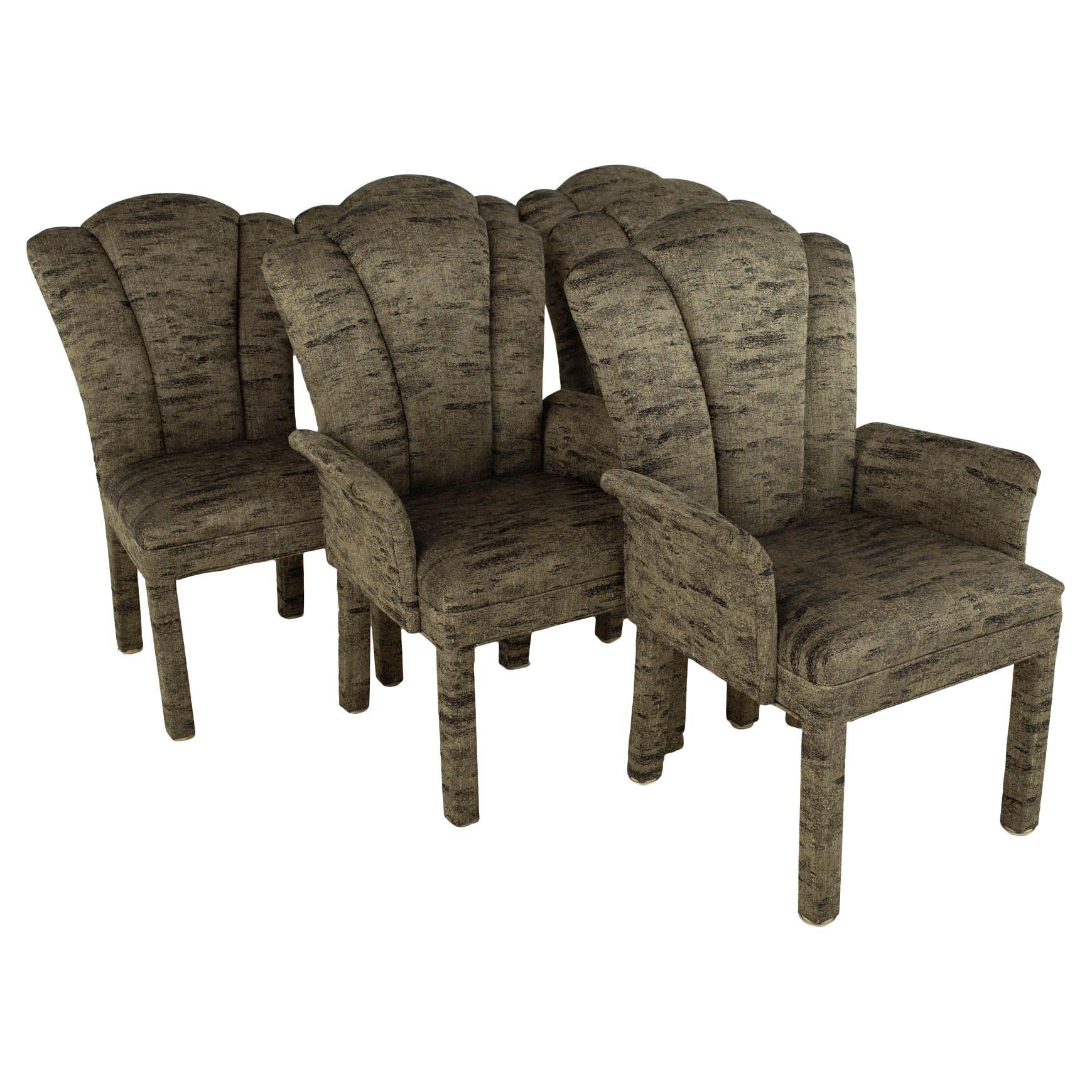 Post Modern Fully Upholstered Dining Chairs, Set of 6