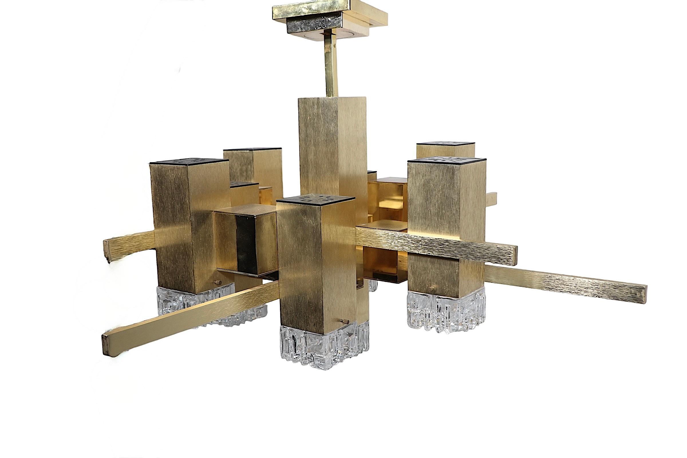 Post Modern Gaetano  Sciolari Chandelier c 1960/70's 3