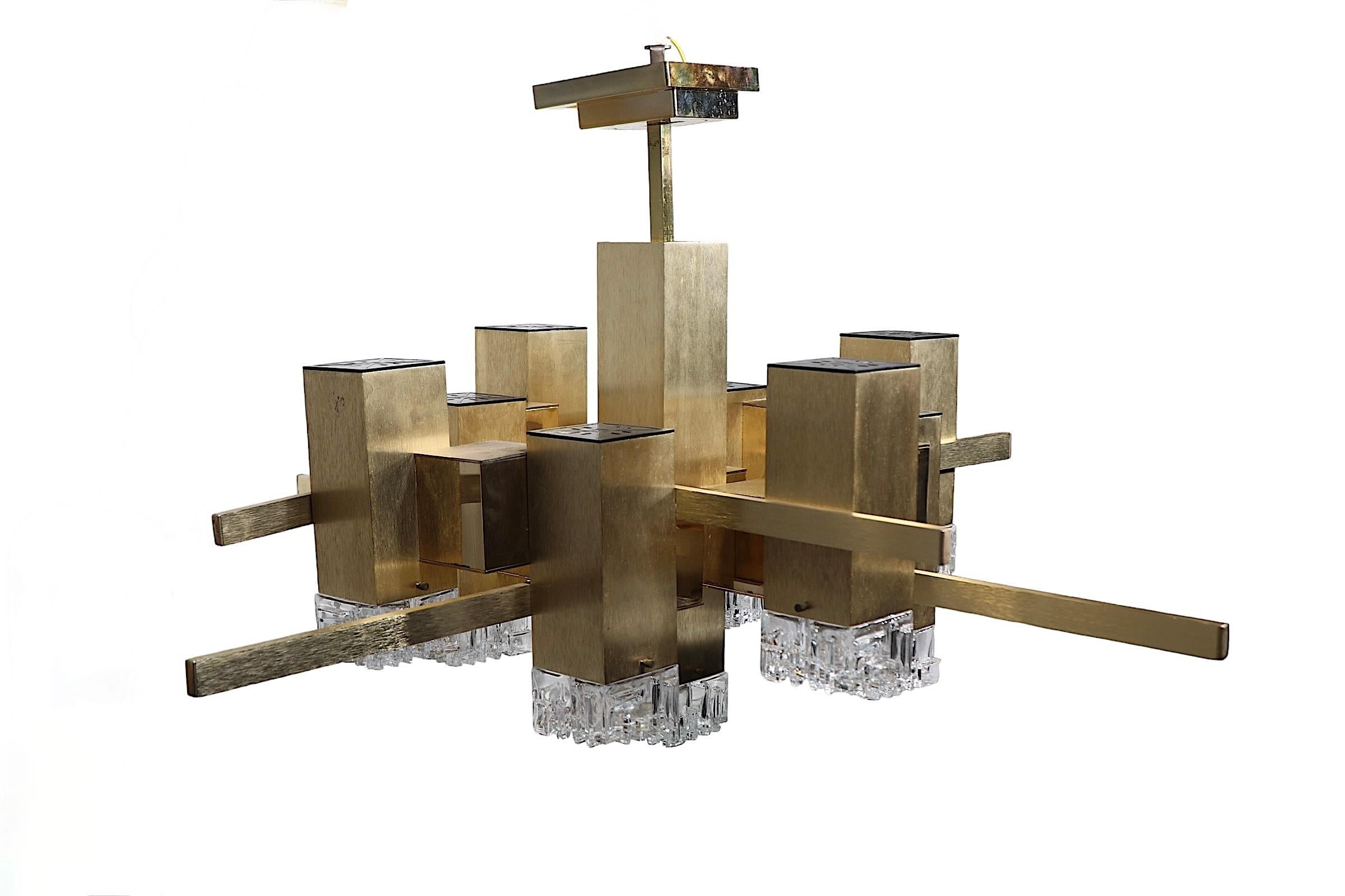 Post Modern Gaetano  Sciolari Chandelier c 1960/70's 4