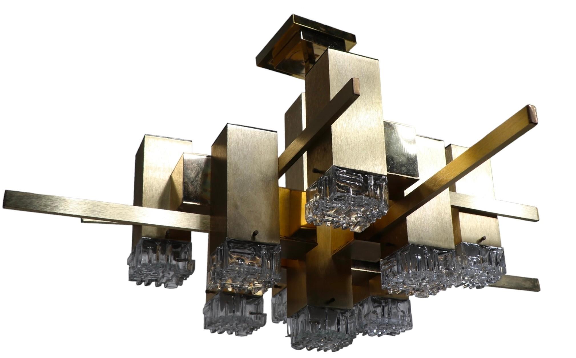 Post Modern Gaetano  Sciolari Chandelier c 1960/70's 7