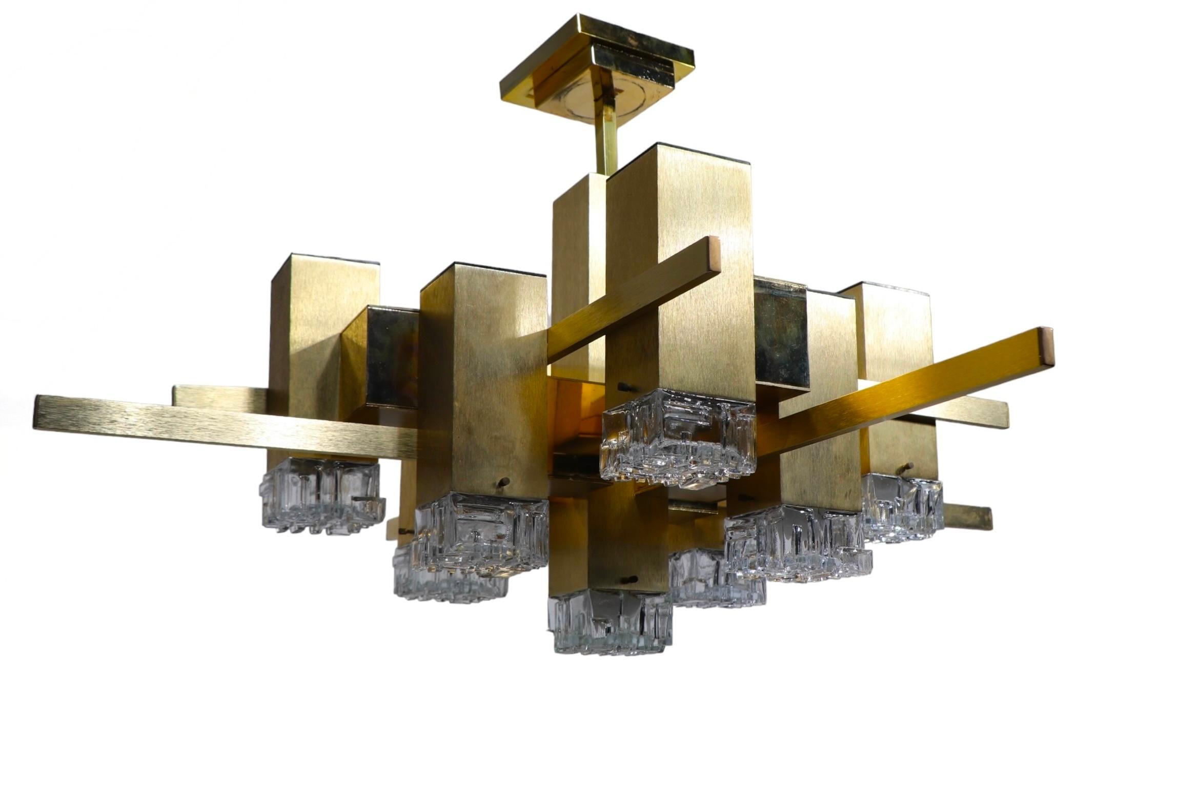 Post Modern Gaetano  Sciolari Chandelier c 1960/70's 8