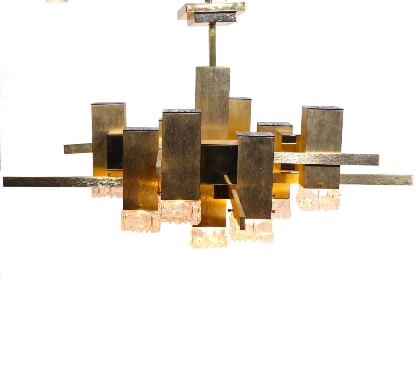 Post Modern Gaetano  Sciolari Chandelier c 1960/70's 11