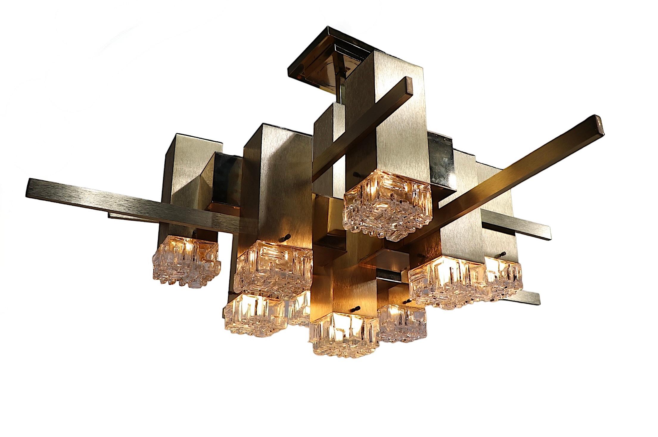 Italian Post Modern Gaetano  Sciolari Chandelier c 1960/70's