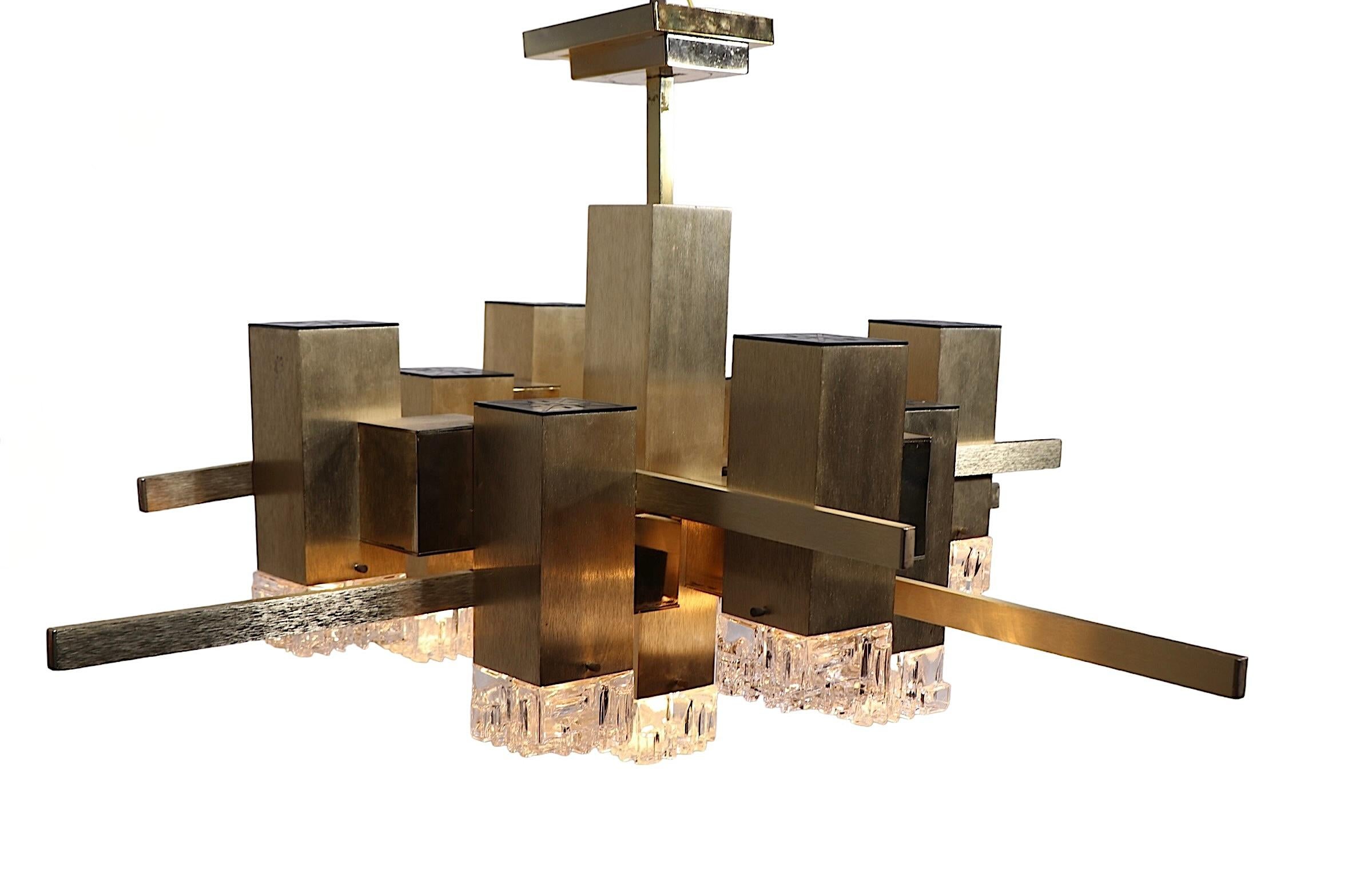 Post Modern Gaetano  Sciolari Chandelier c 1960/70's In Good Condition In New York, NY