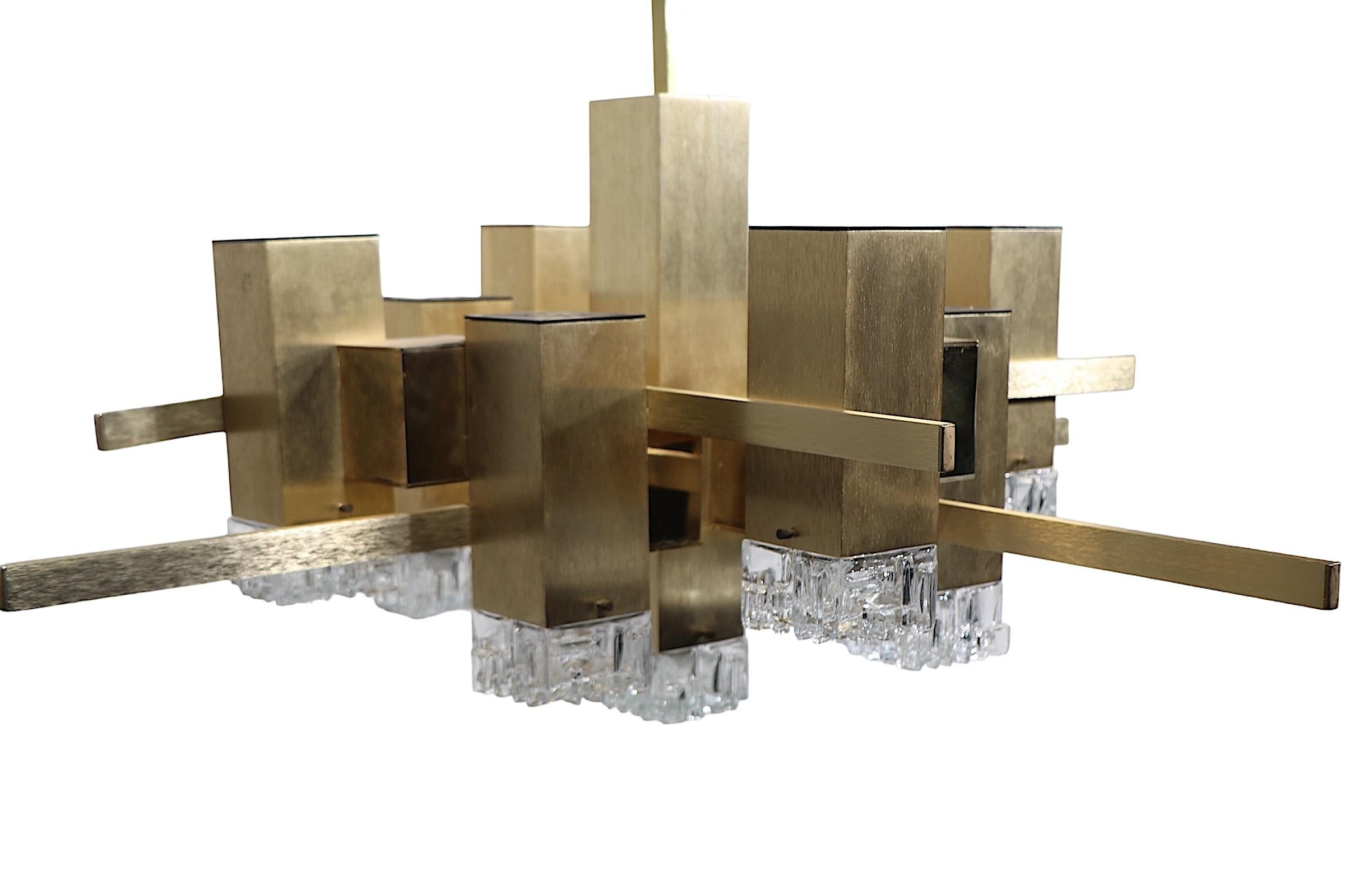 Post Modern Gaetano  Sciolari Chandelier c 1960/70's 2