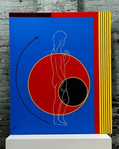 Figuras geométricas postmodernas Acrílico sobre lienzo Firmado AB, 1980