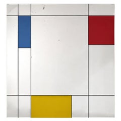 Post-Modern Geometric Italian Wall Mirror Piet Mondrian for Rimadesio